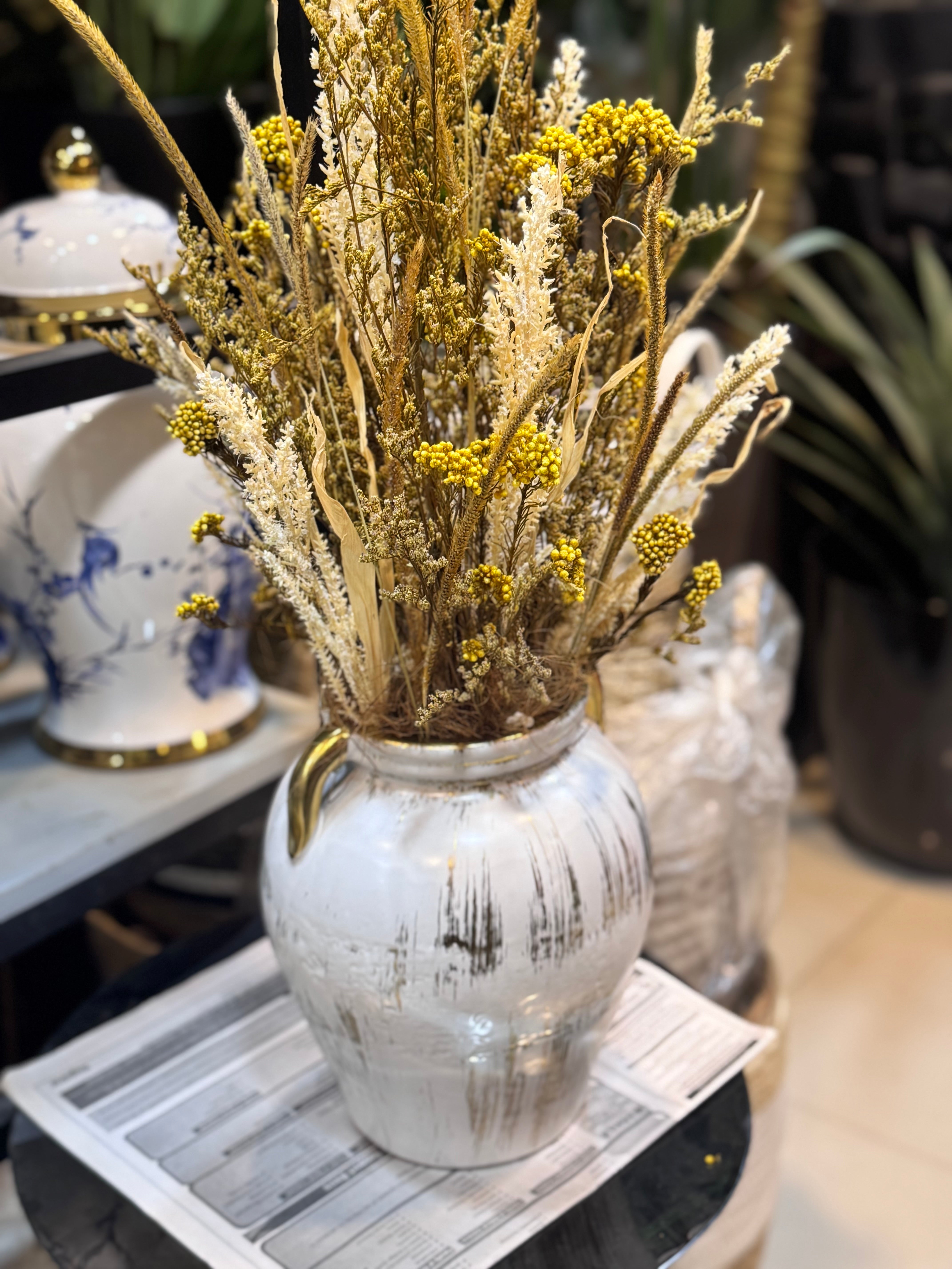 Ceramic Urn With dry Arrangement