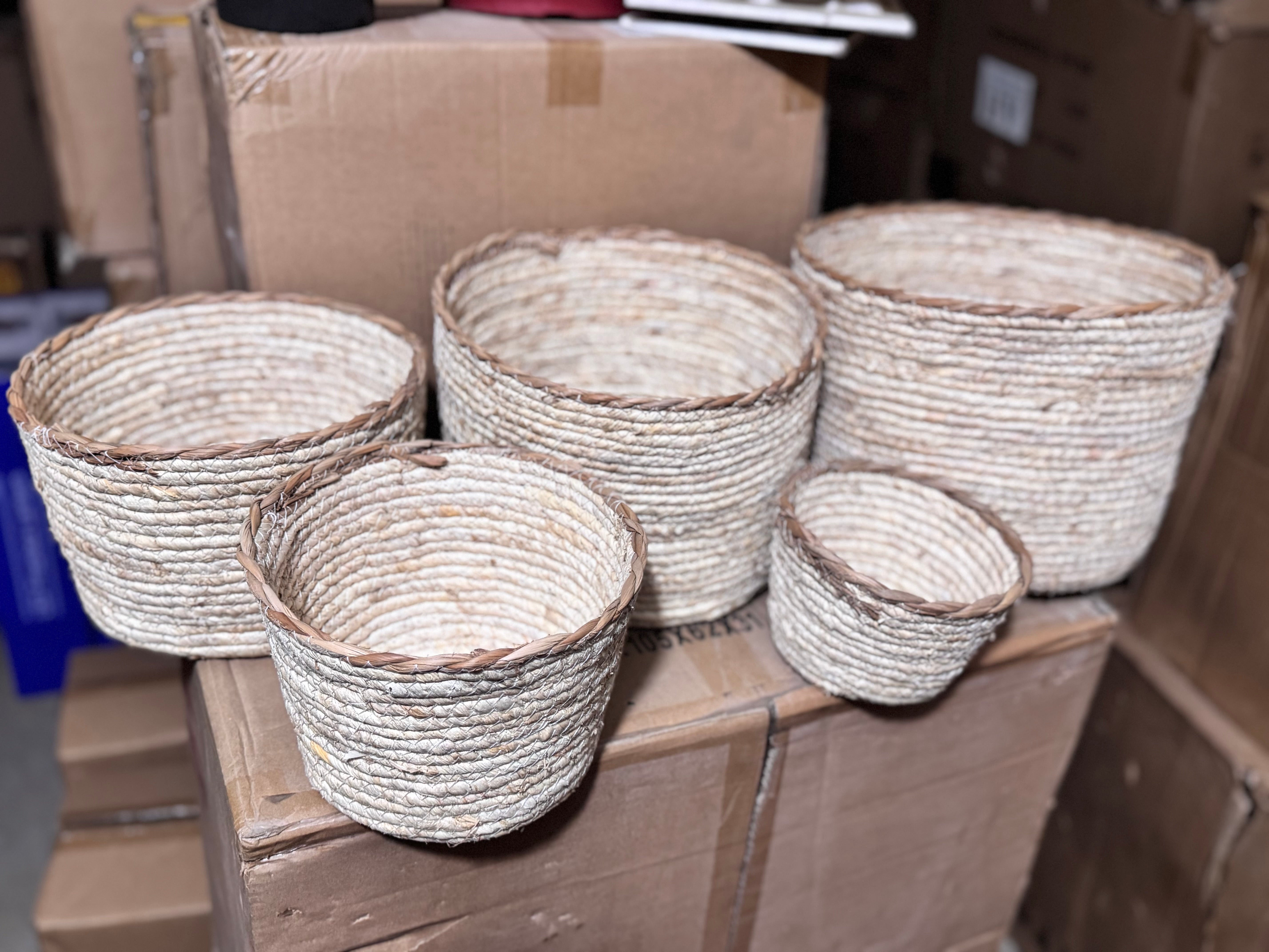 Cane baskets set of 5