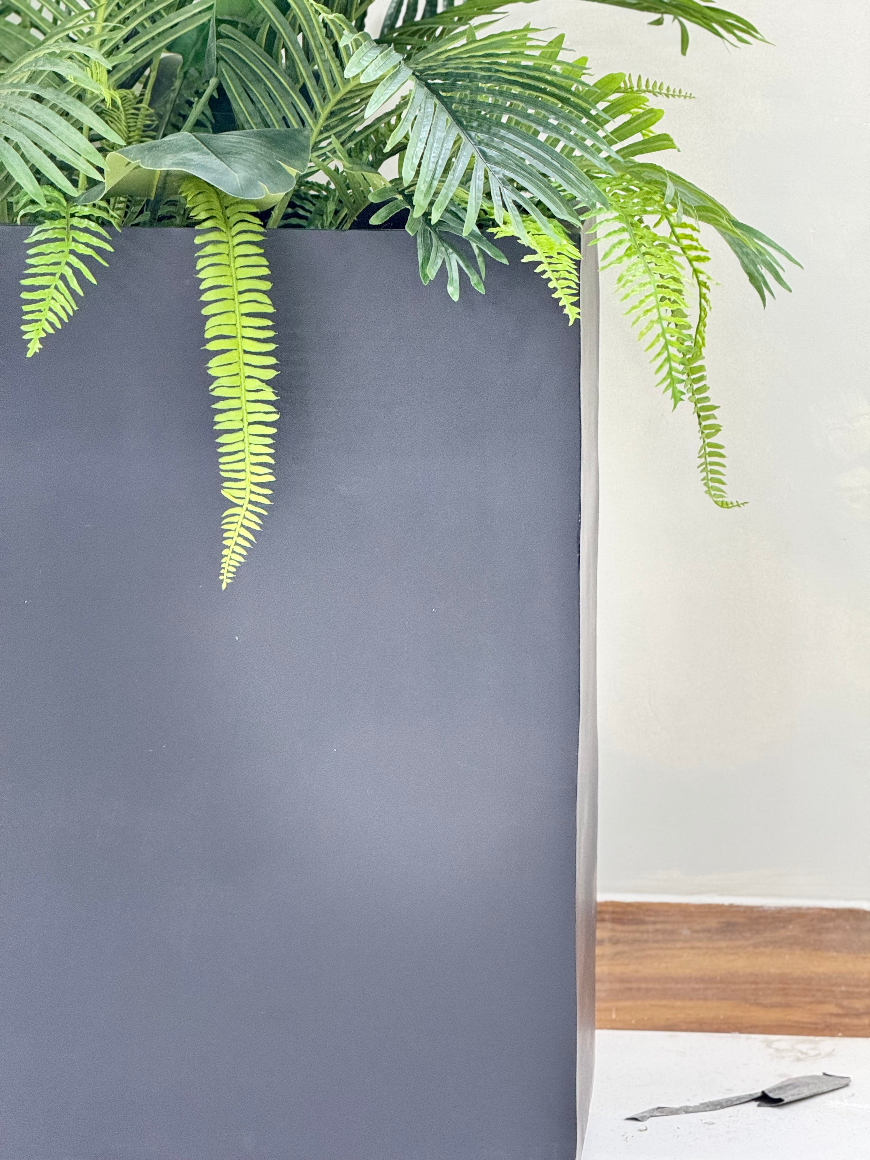 Tropical Horizon Fiber Planter – Premium Palm & Fern Arrangement