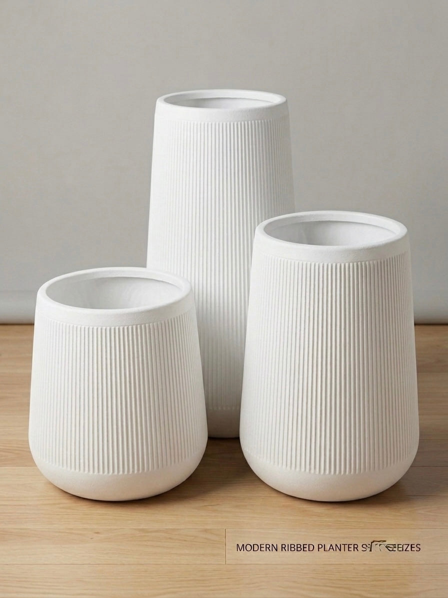 Modern Ribbed Planter set