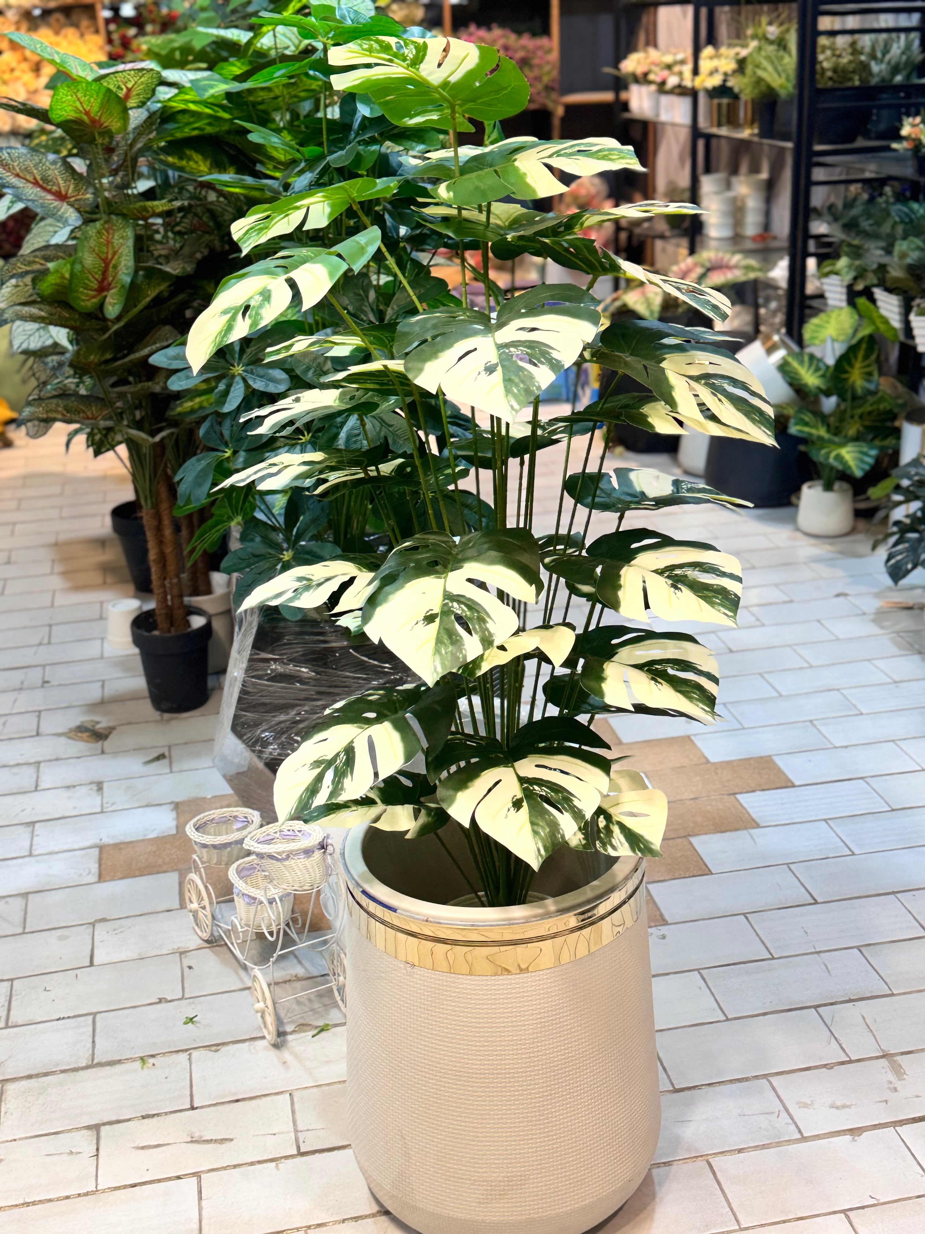 36 leaves plants with planter