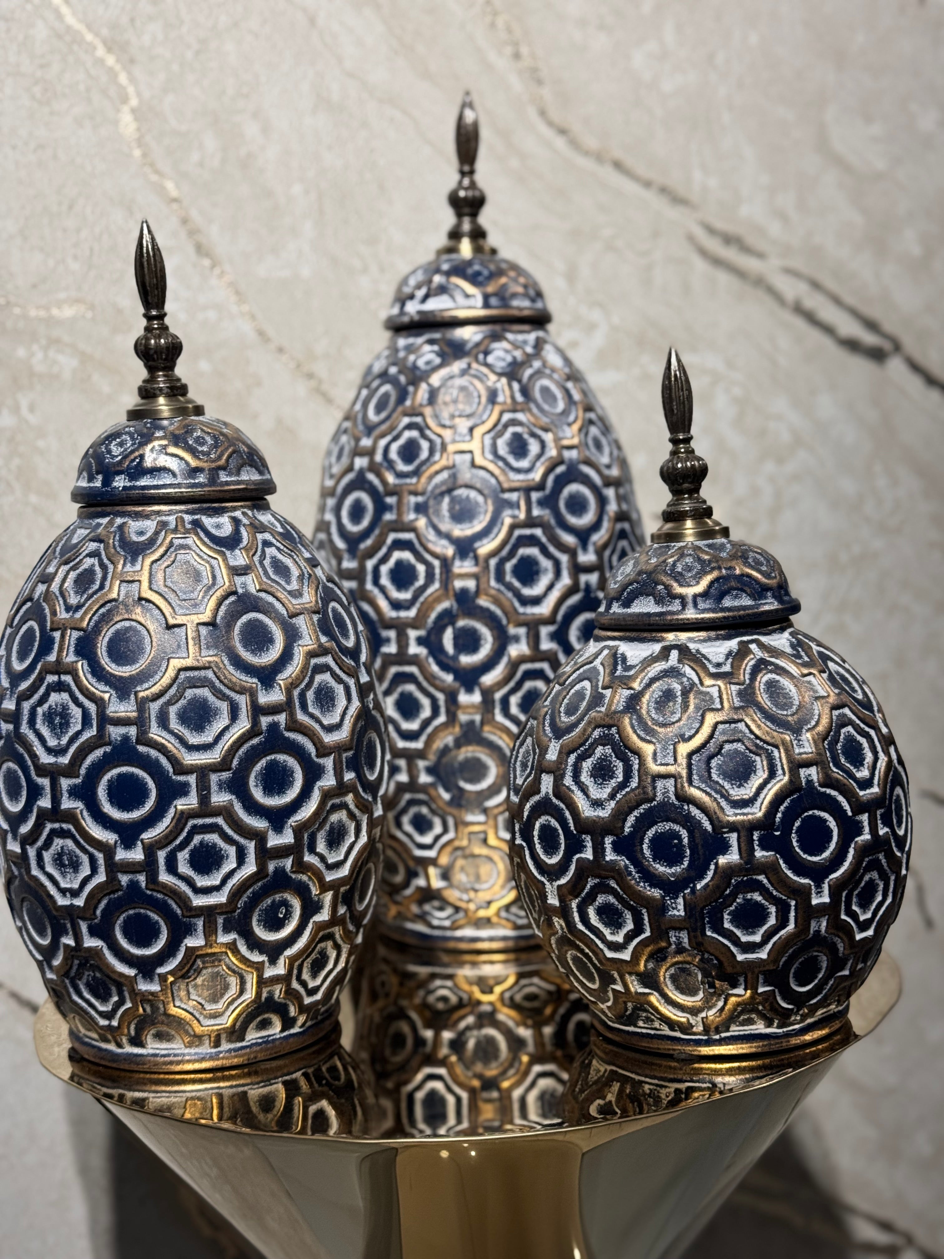 Antique ceramic jar set of 3