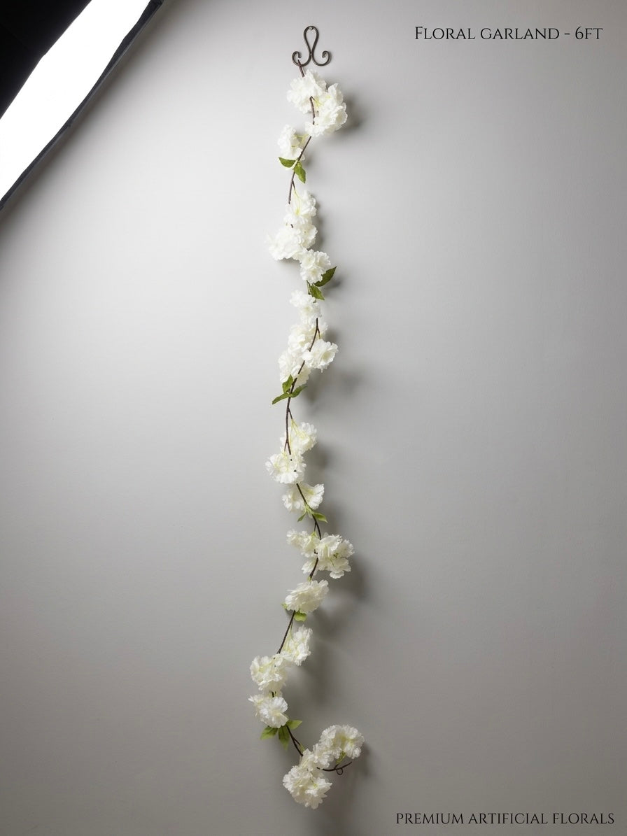 Premium Artificial White Floral Garland