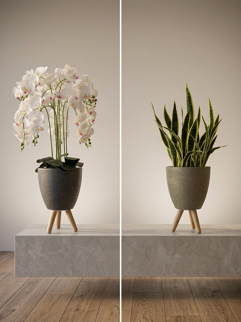 Mid Century Modern Planter Duo