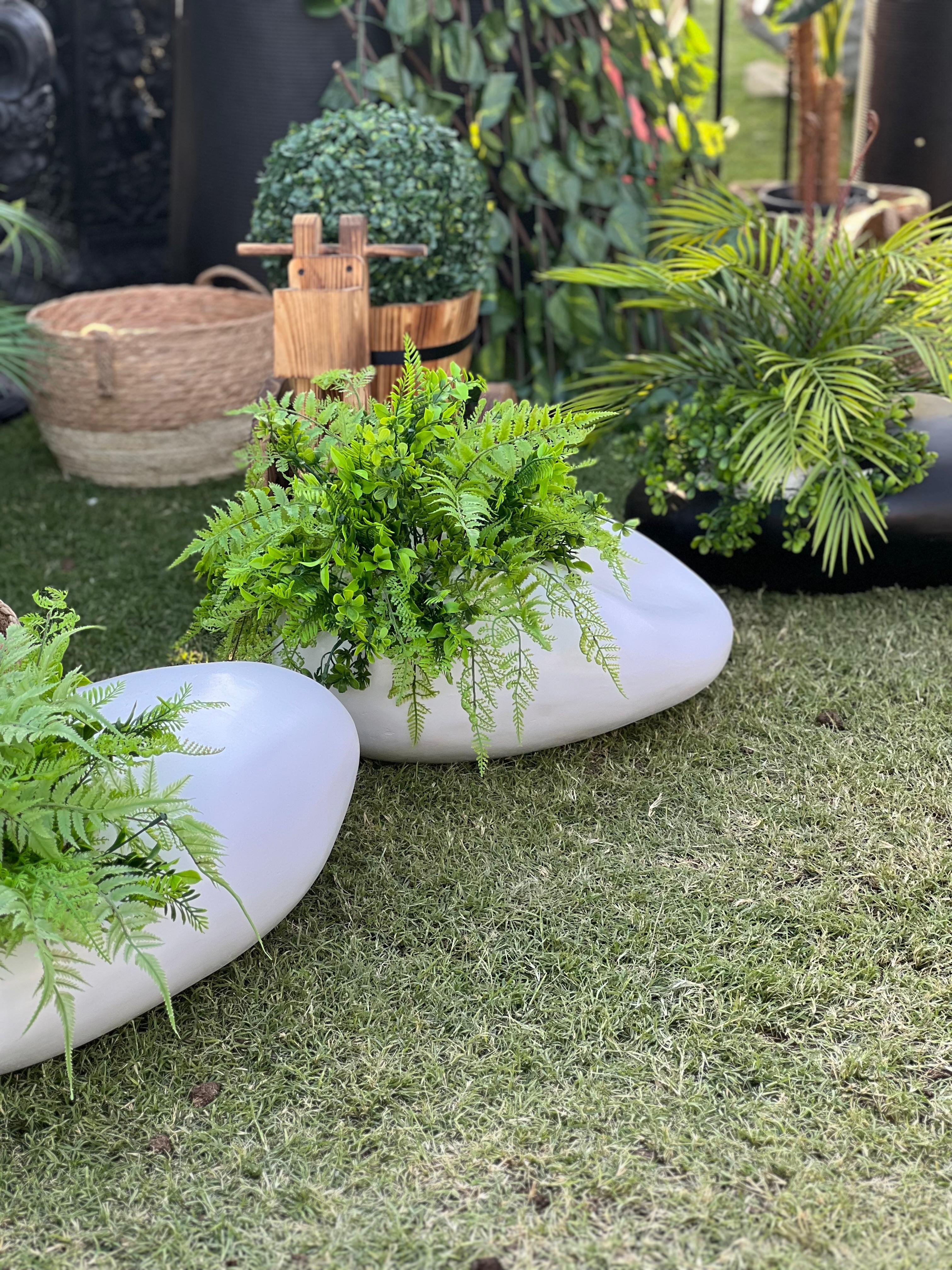 fiber pot for plants Stone shaped Fiber Planters with fillers – Fantasia Florist