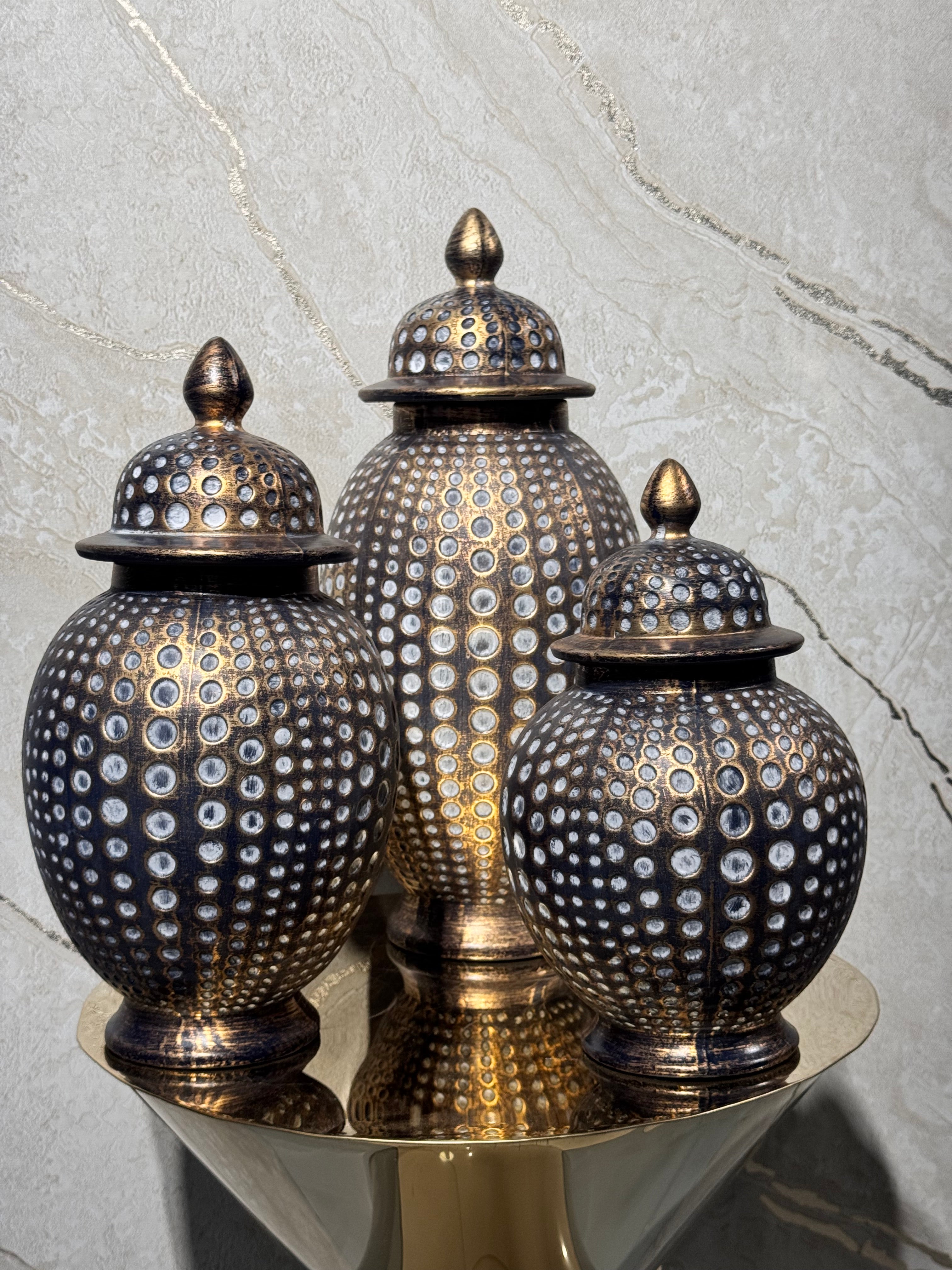 Antique ceramic jar set of 3