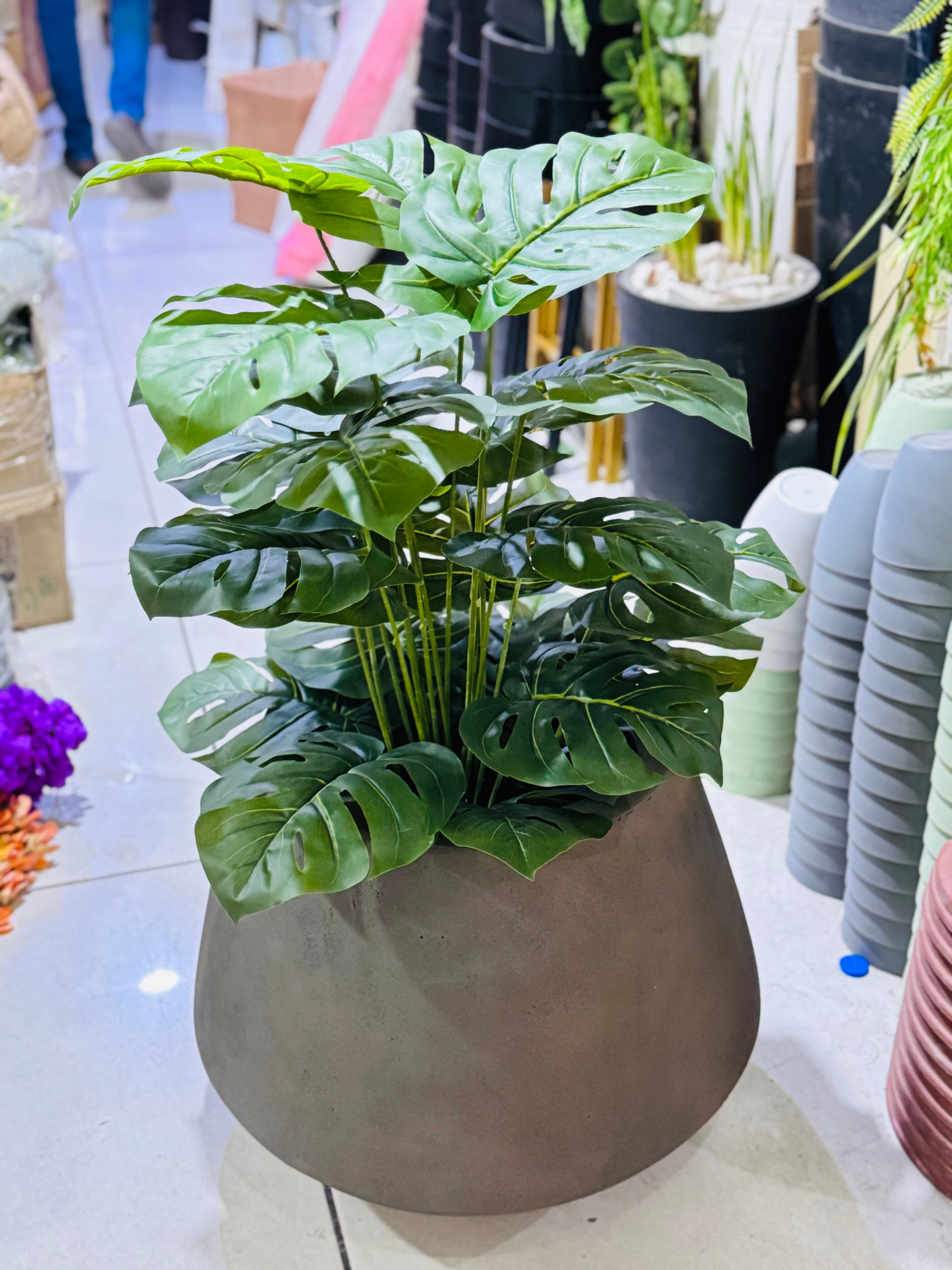 Stone finish planter