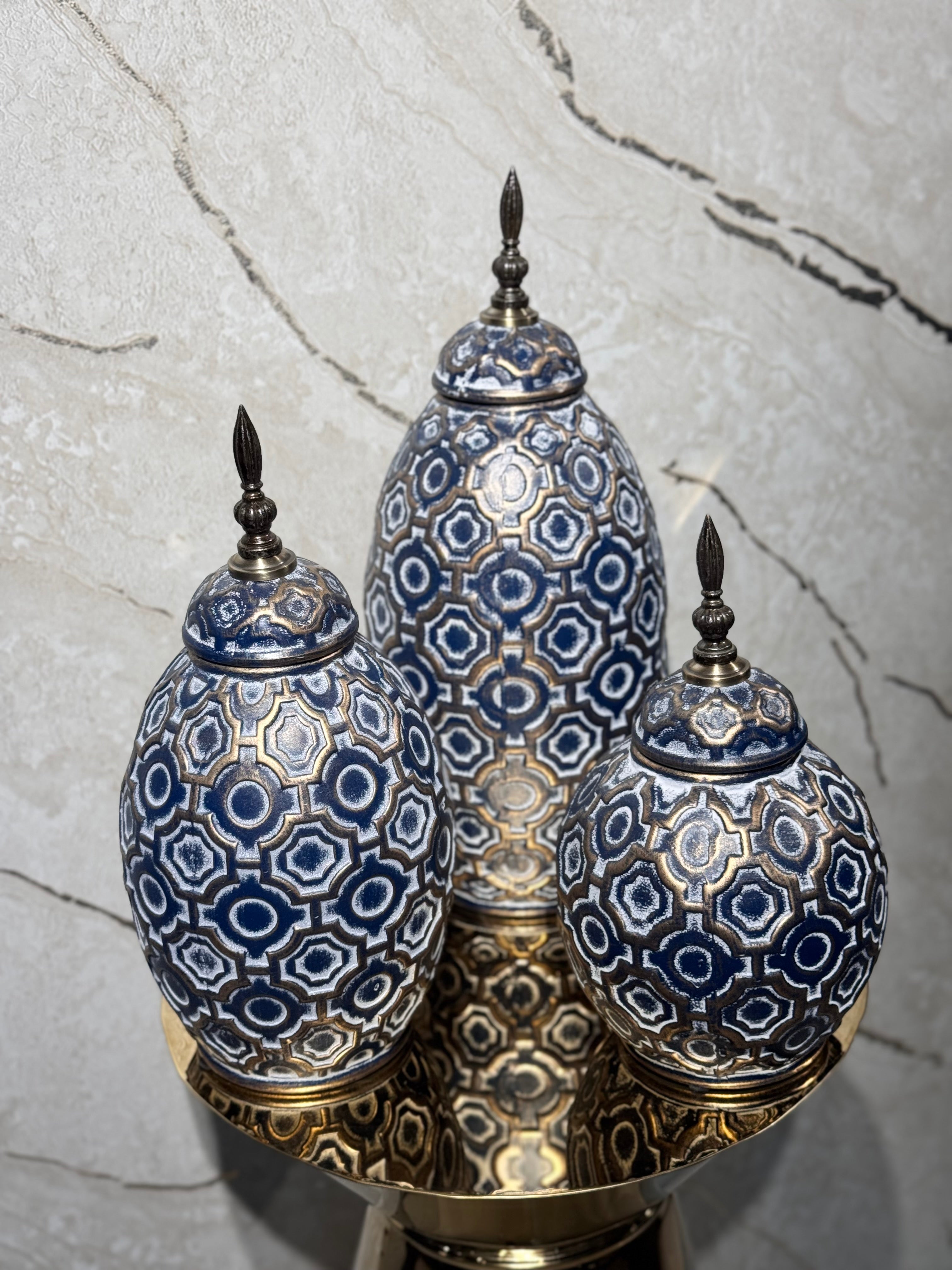 Antique ceramic jar set of 3