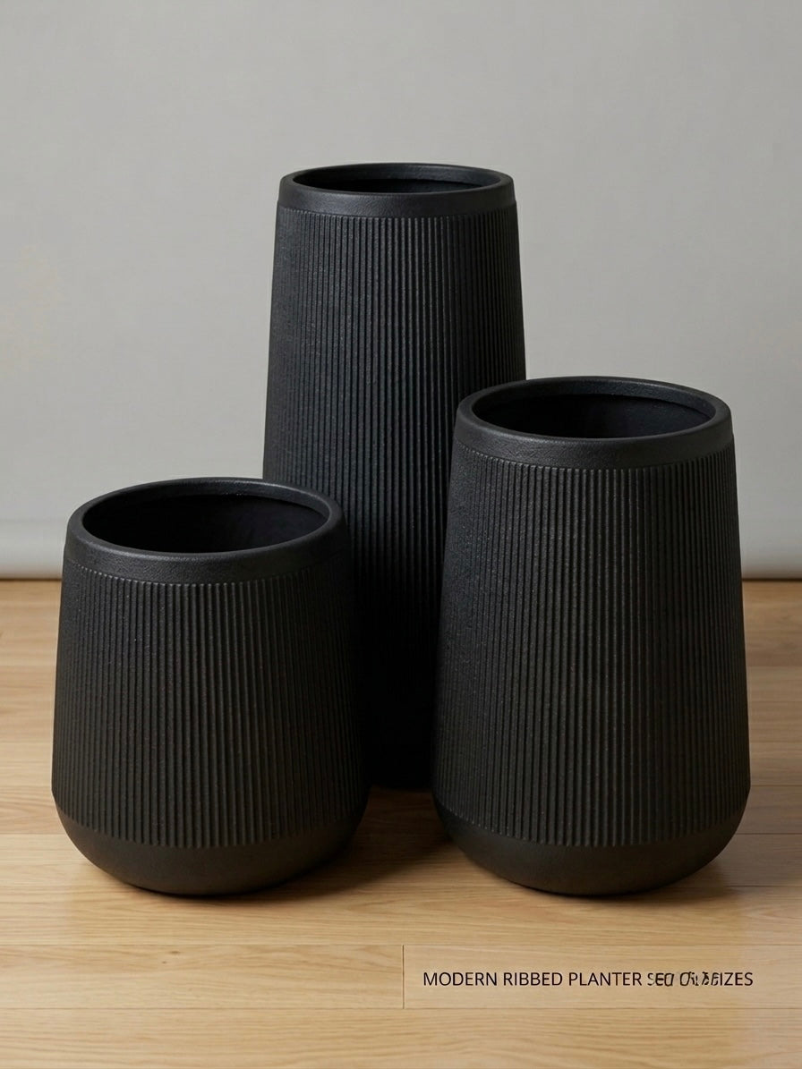 Modern Ribbed Planter set