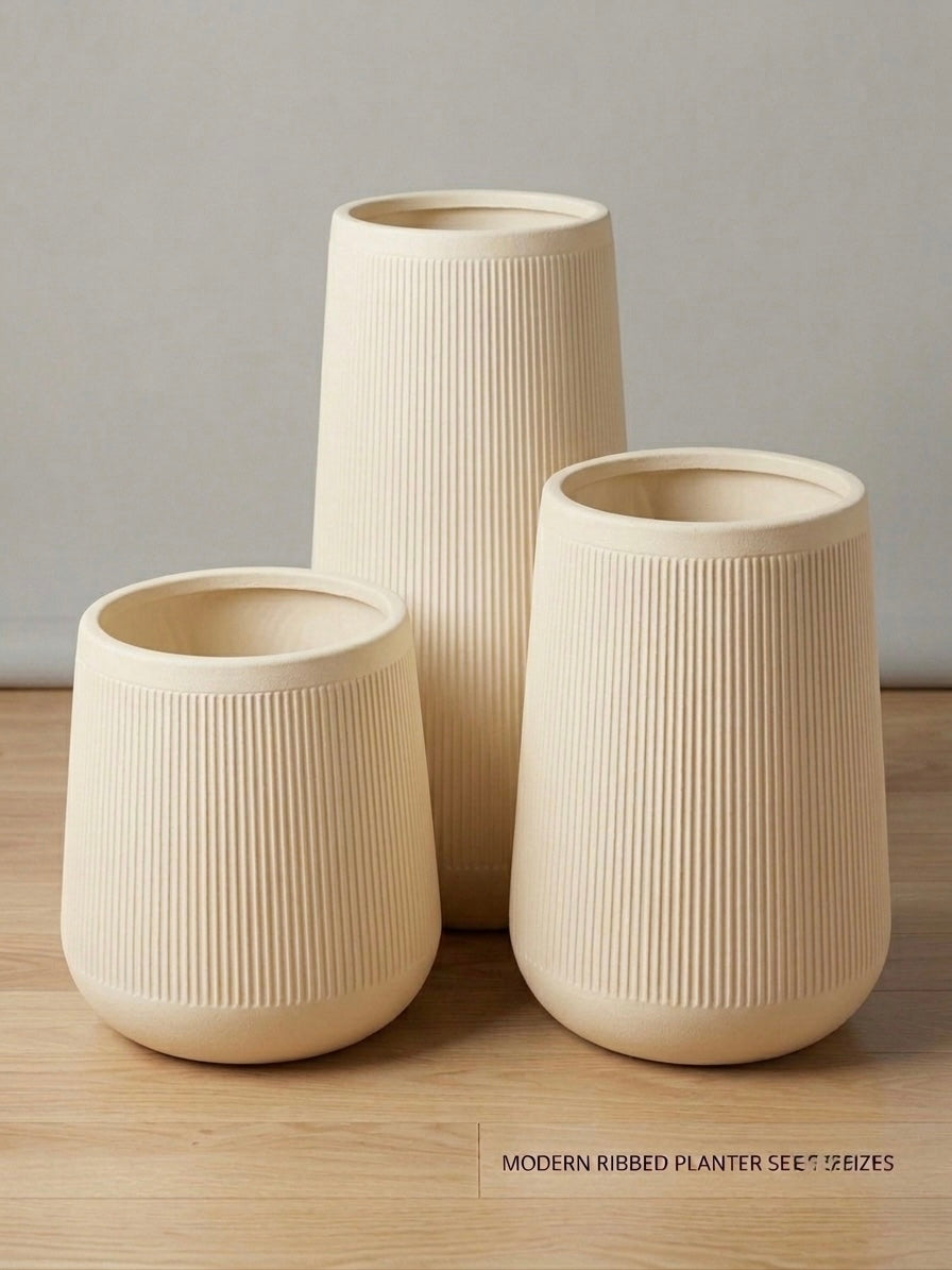 Modern Ribbed Planter set