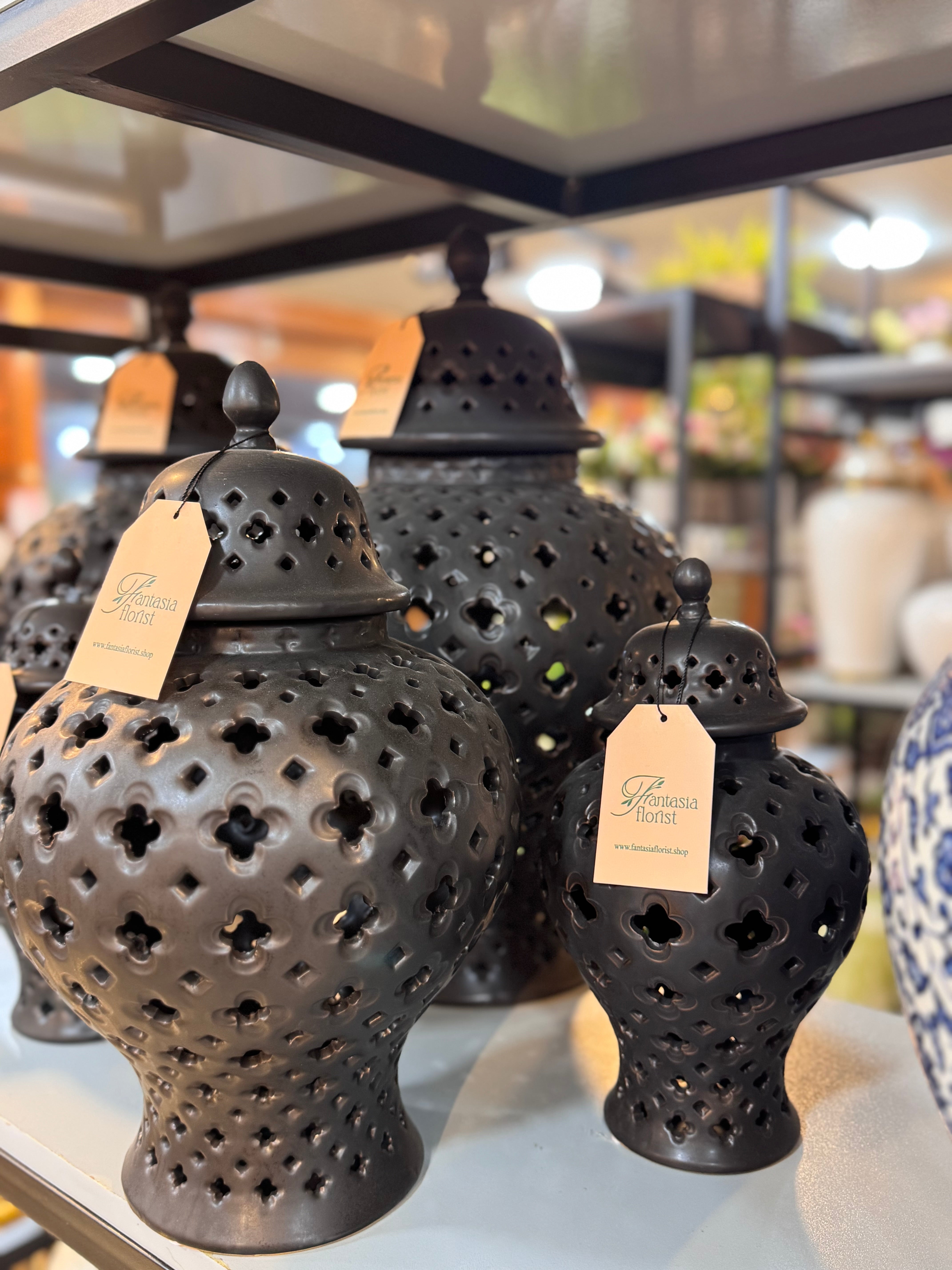 WHITE Ginger jar set