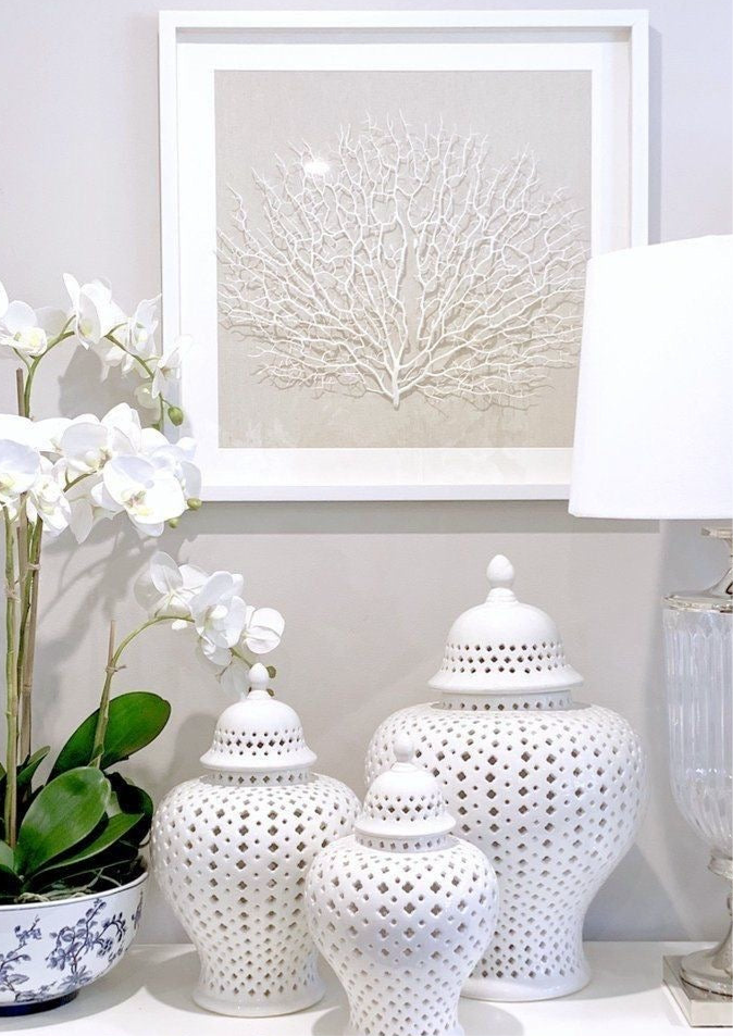 WHITE Ginger jar set