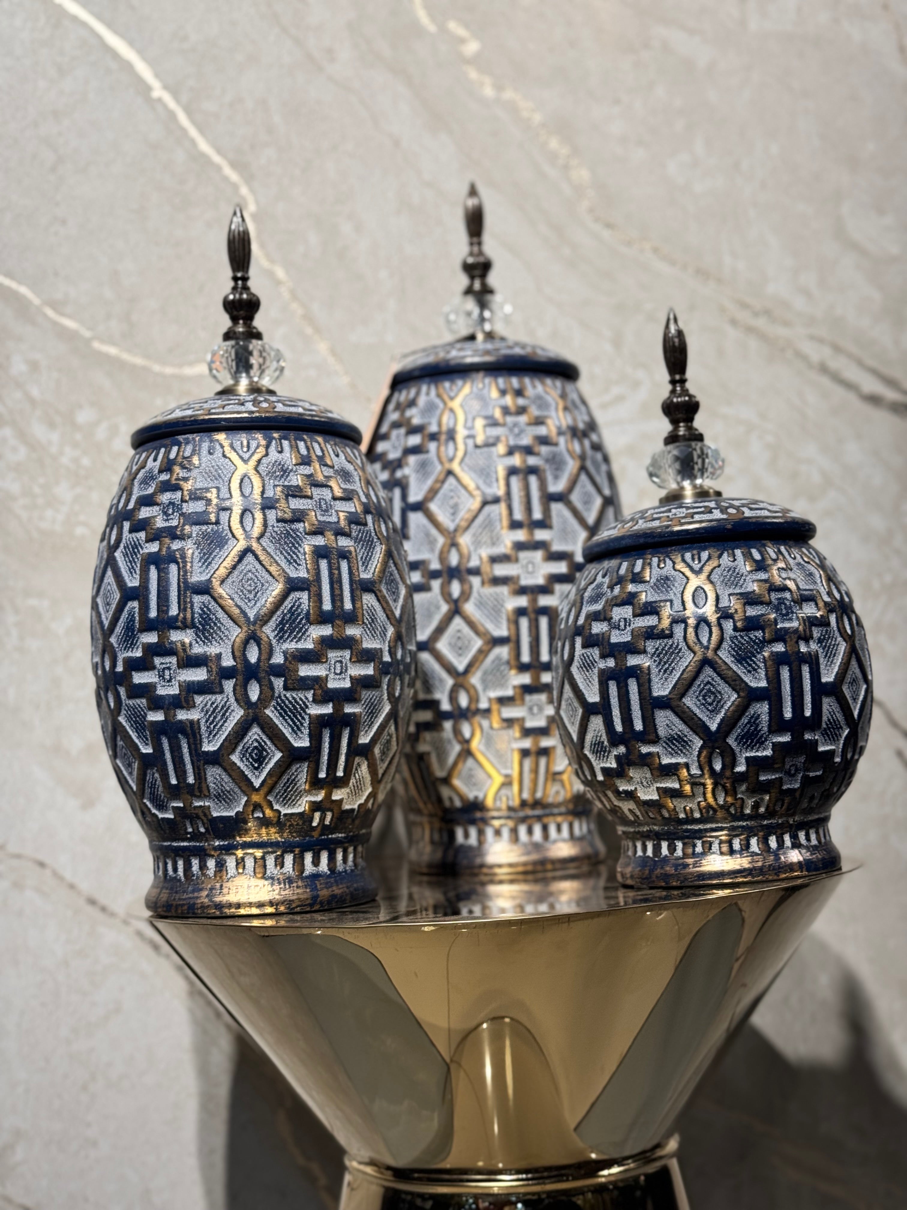 Antique ceramic jar set of 3