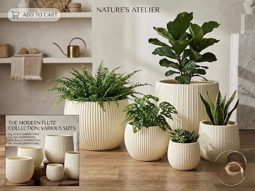 Minimalist Ribbed  Planter Collection