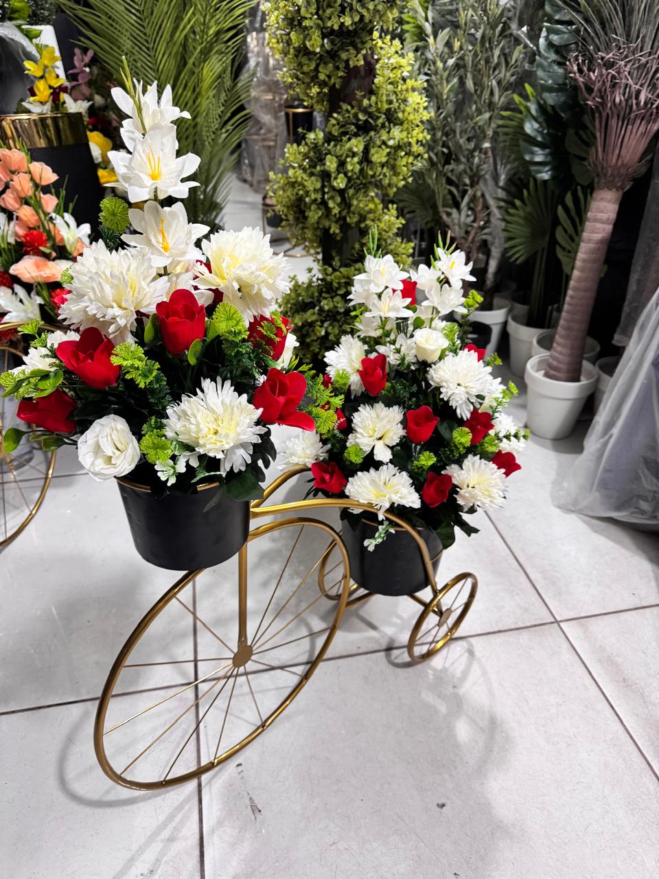 Metal Decor Cycle with Floral