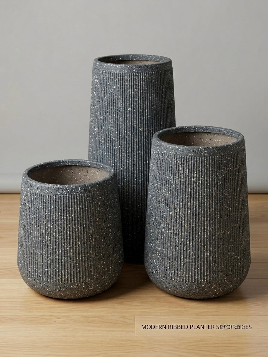 Modern Ribbed Planter set