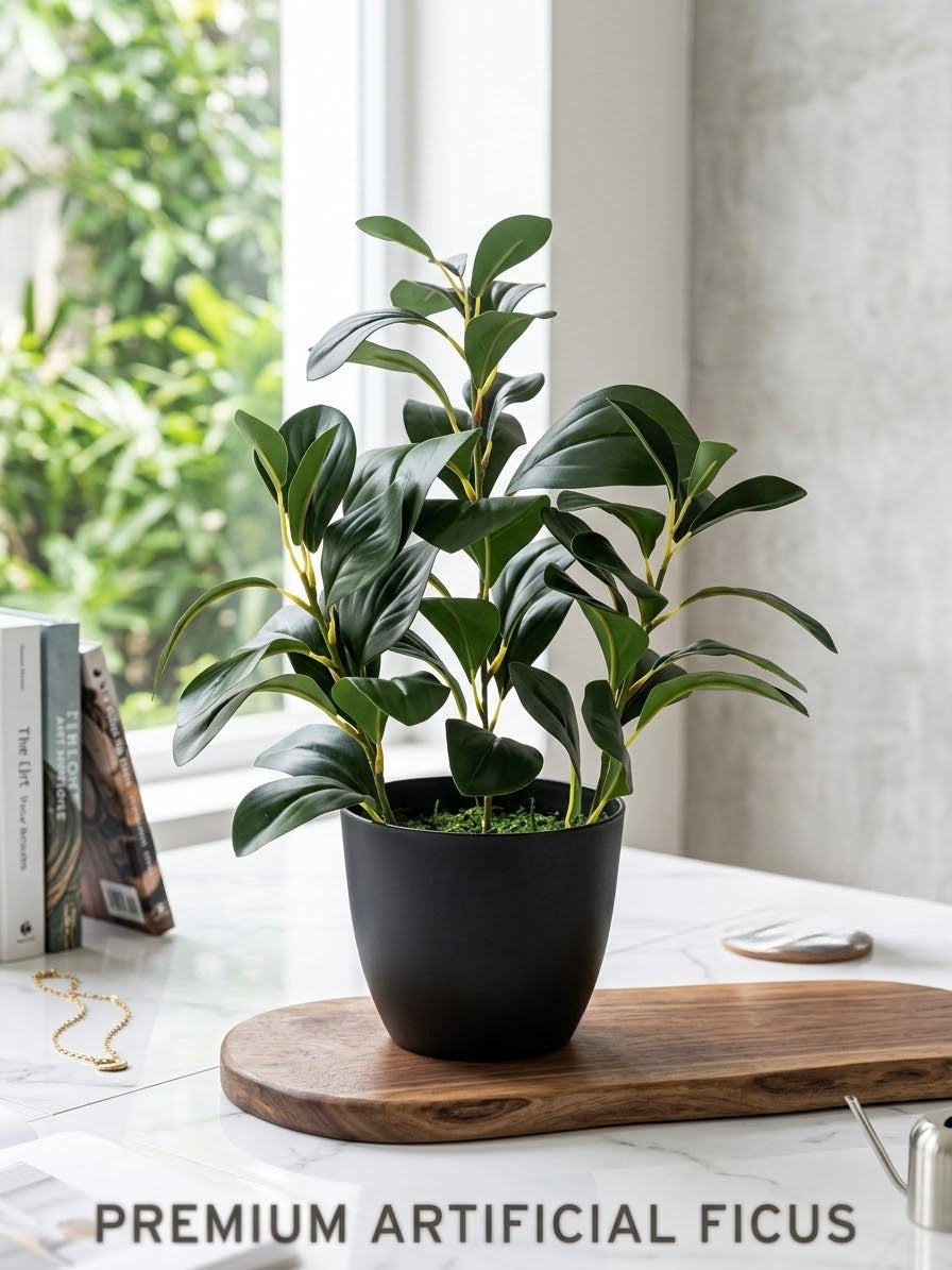 Premium Artificial Eucalyptus Plant in Modern Black Pot