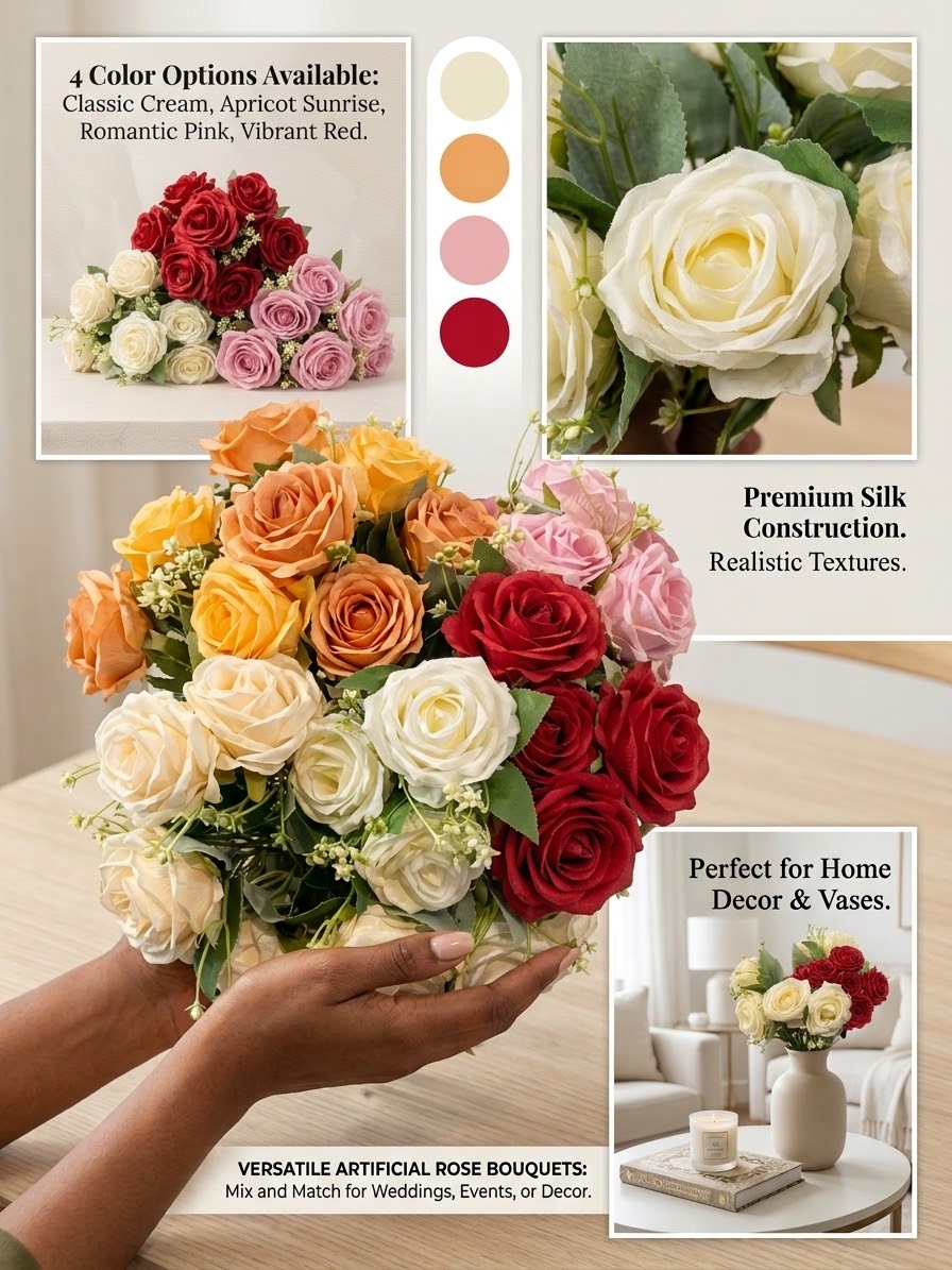 Premium Artificial Silk Roses