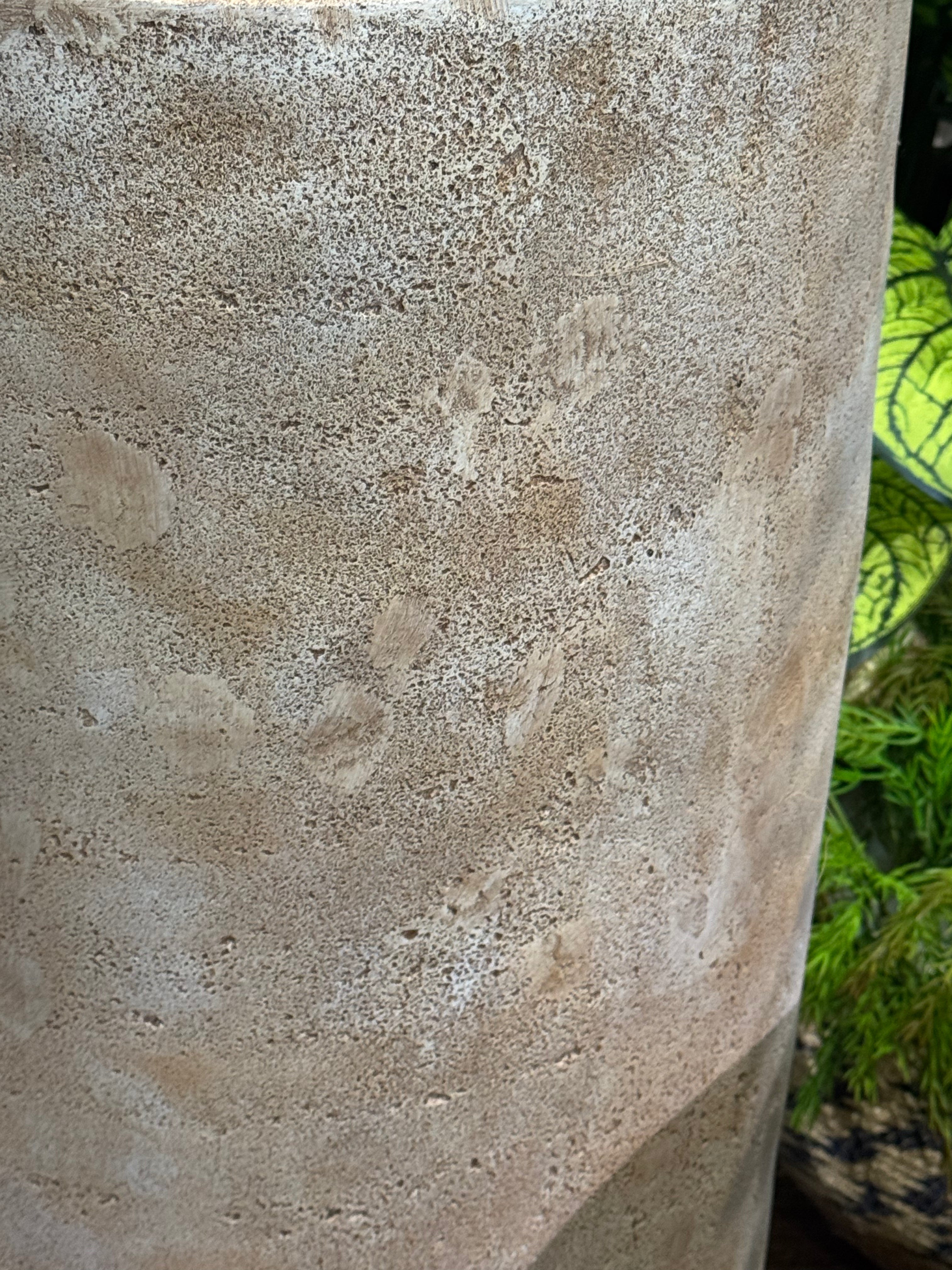 Sandstone Cylindrical Planter - Textured Modern Column Pot