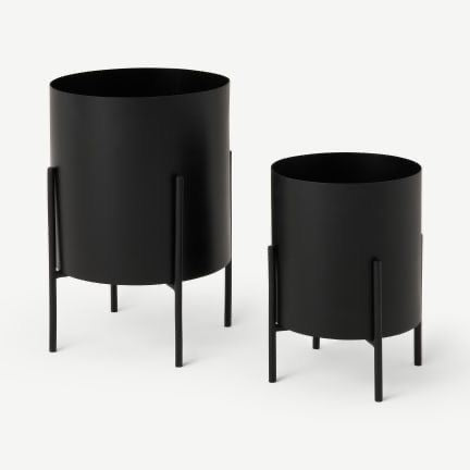 Modern Rise planter with metal stand