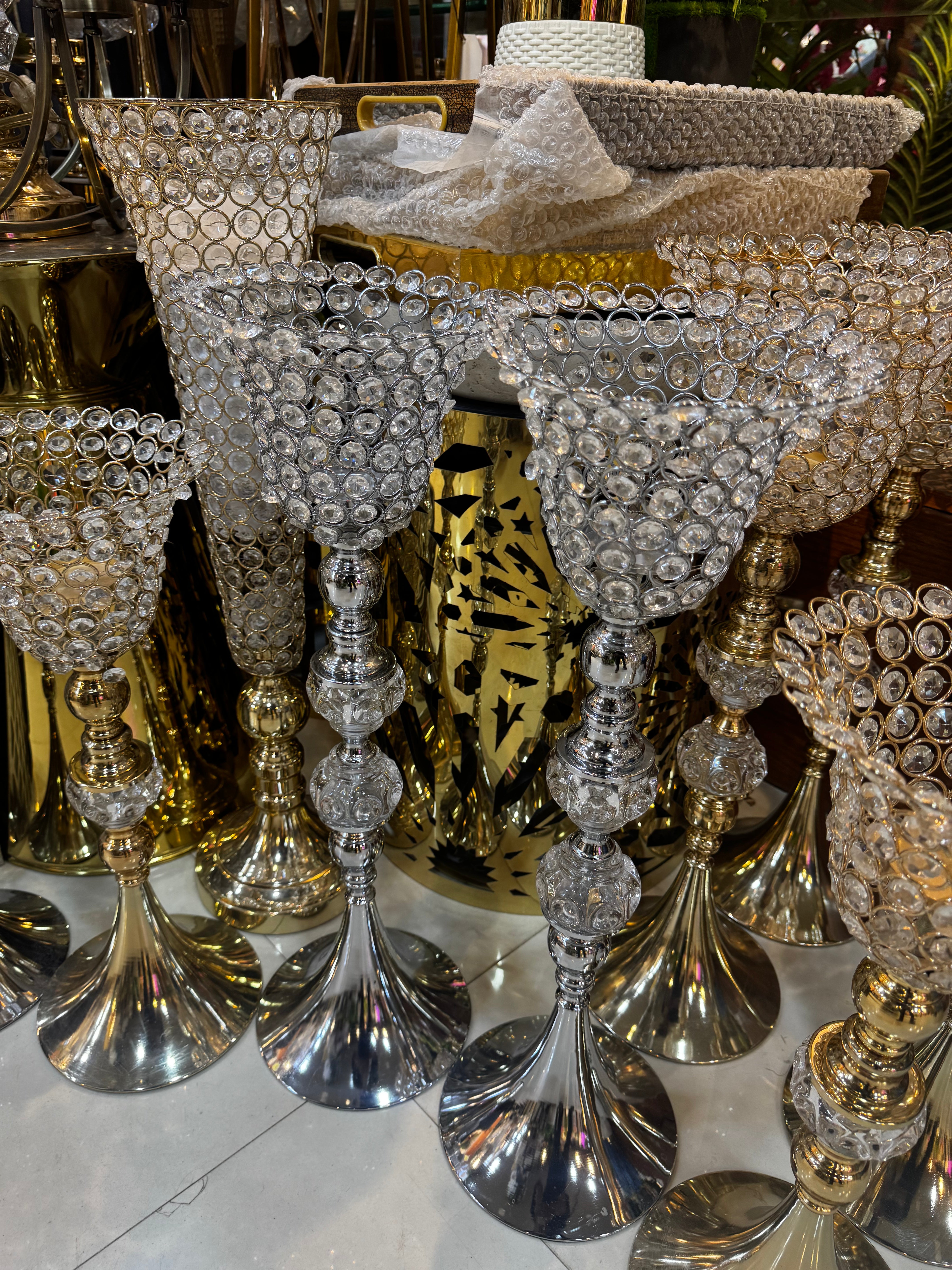 Crystal candle stand