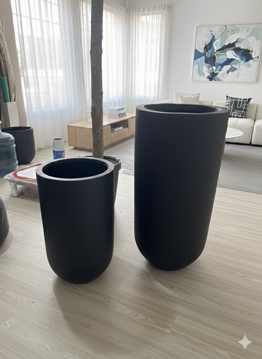 Zenith Matte Black Architectural Planter