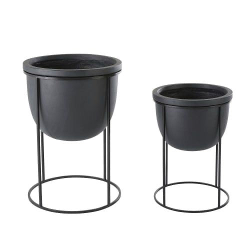 Century style metal stand with pot