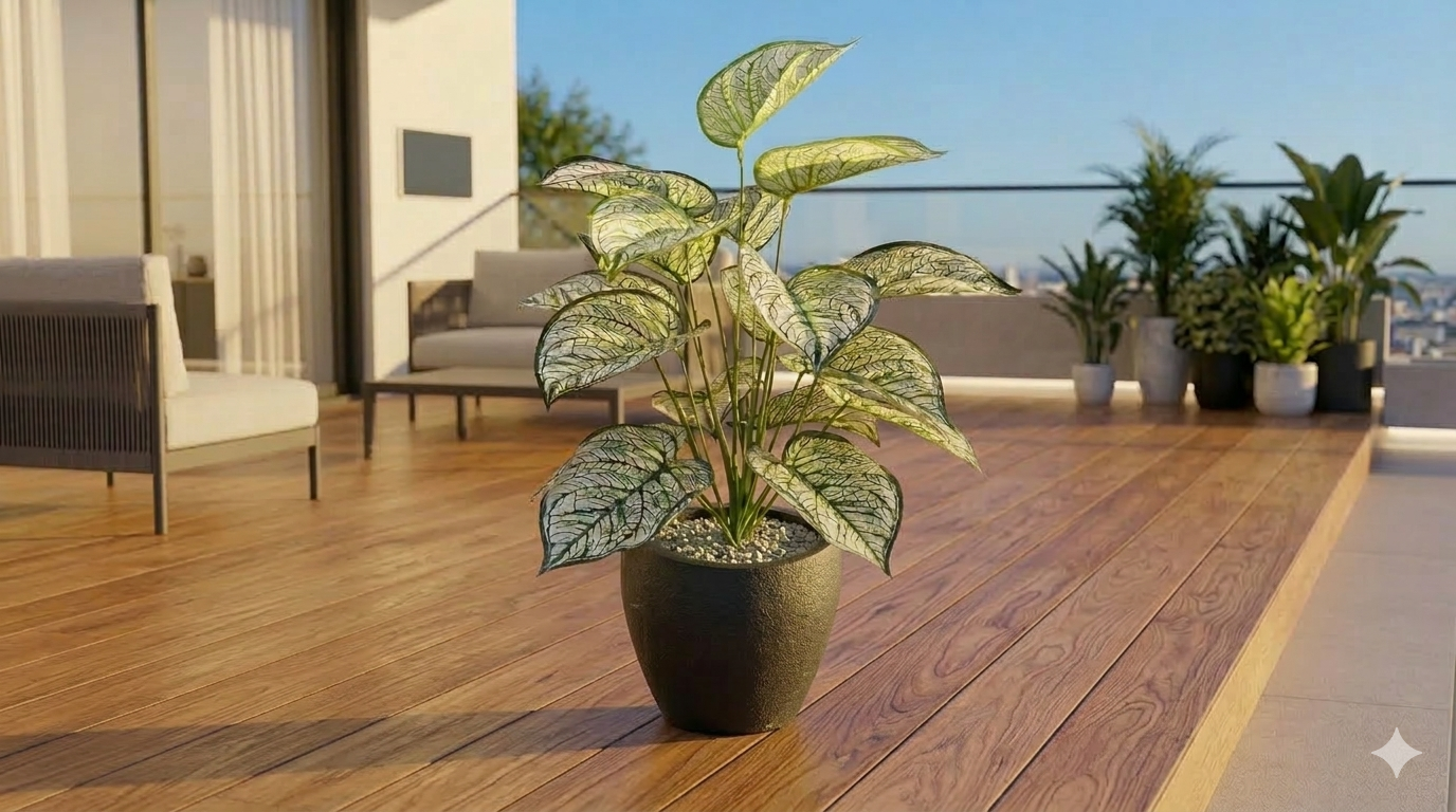 Caladium plant with planter