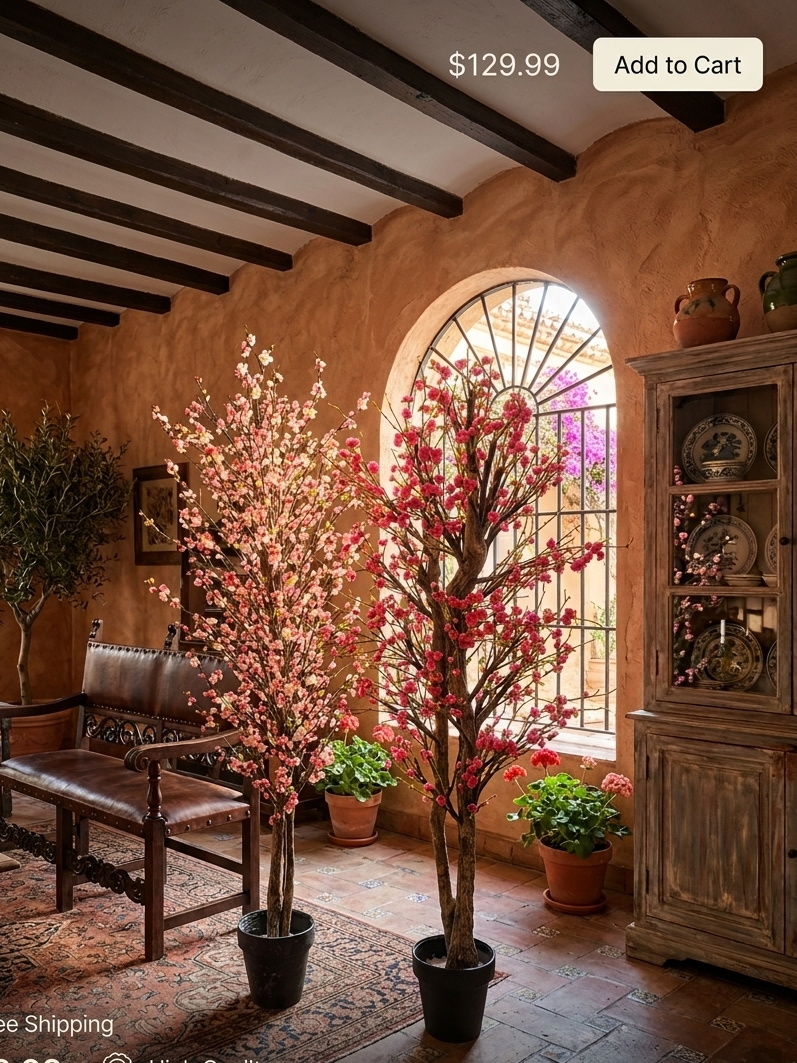 Artisanal Cherry & Plum Blossom Artificial Trees