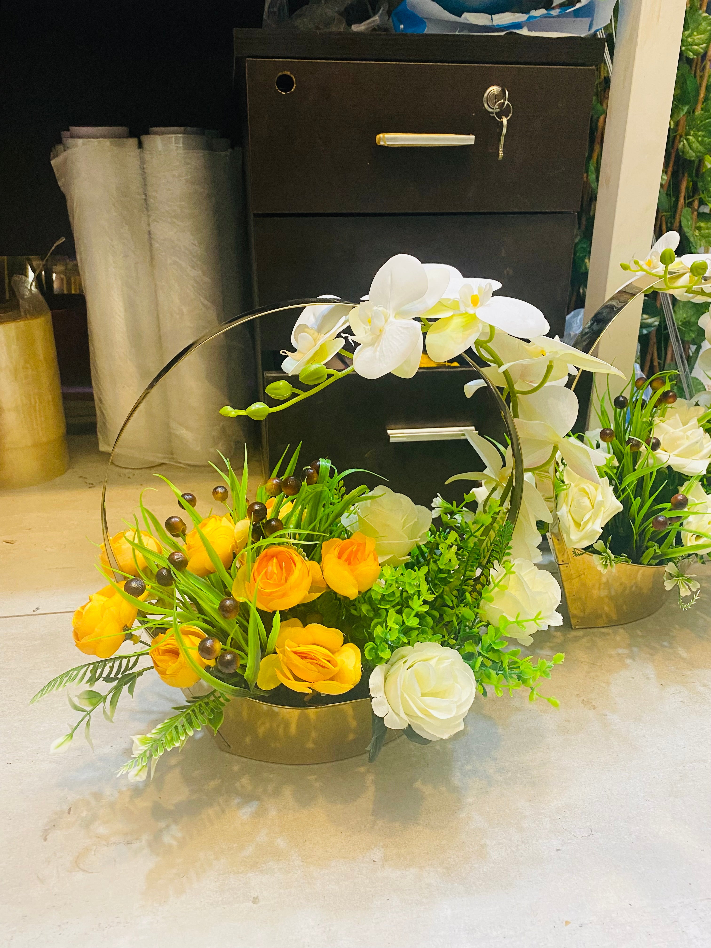 Metal Floral Decor Piece