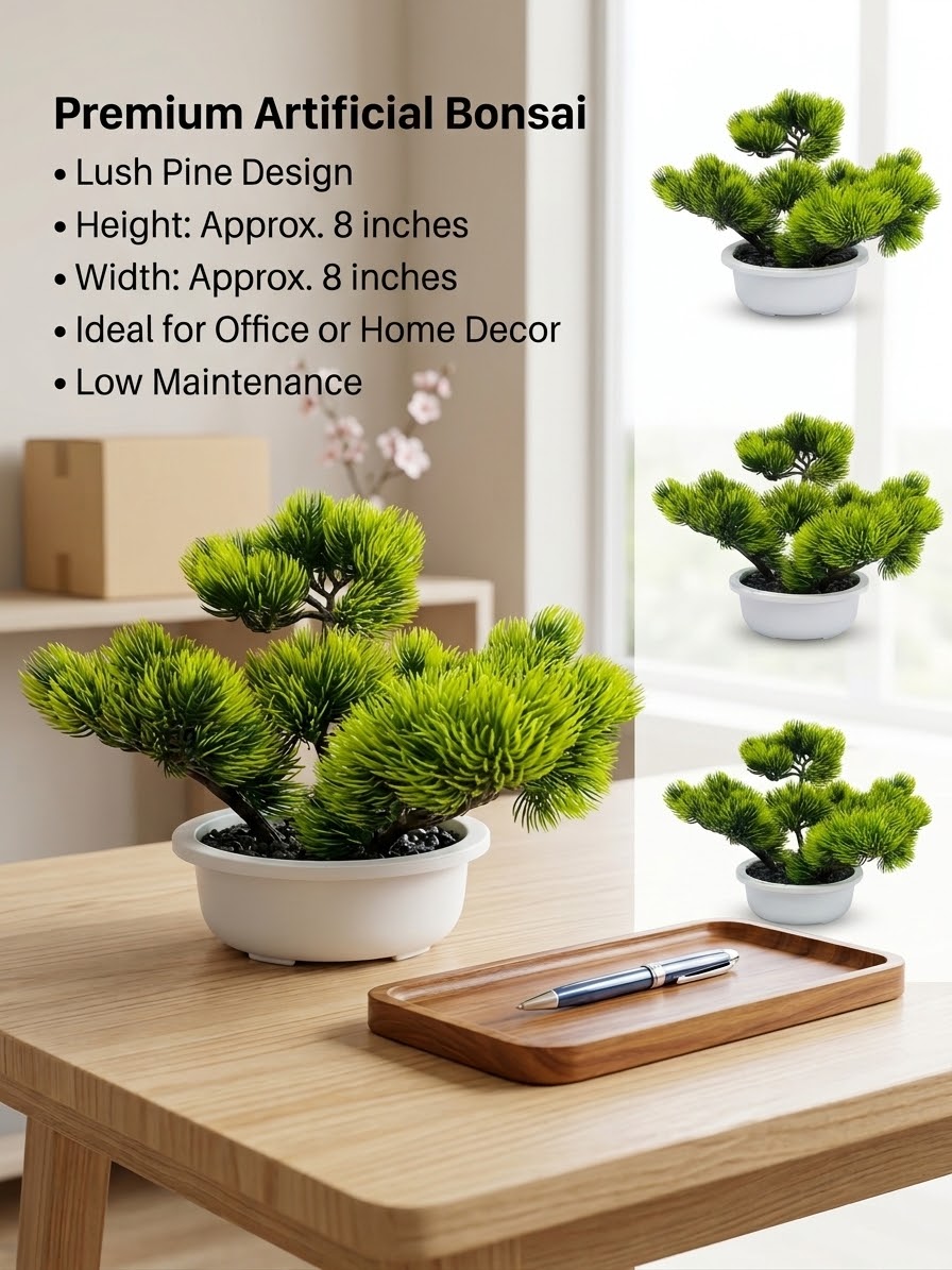 Premium Artificial Mini Bonsai Pine Tree