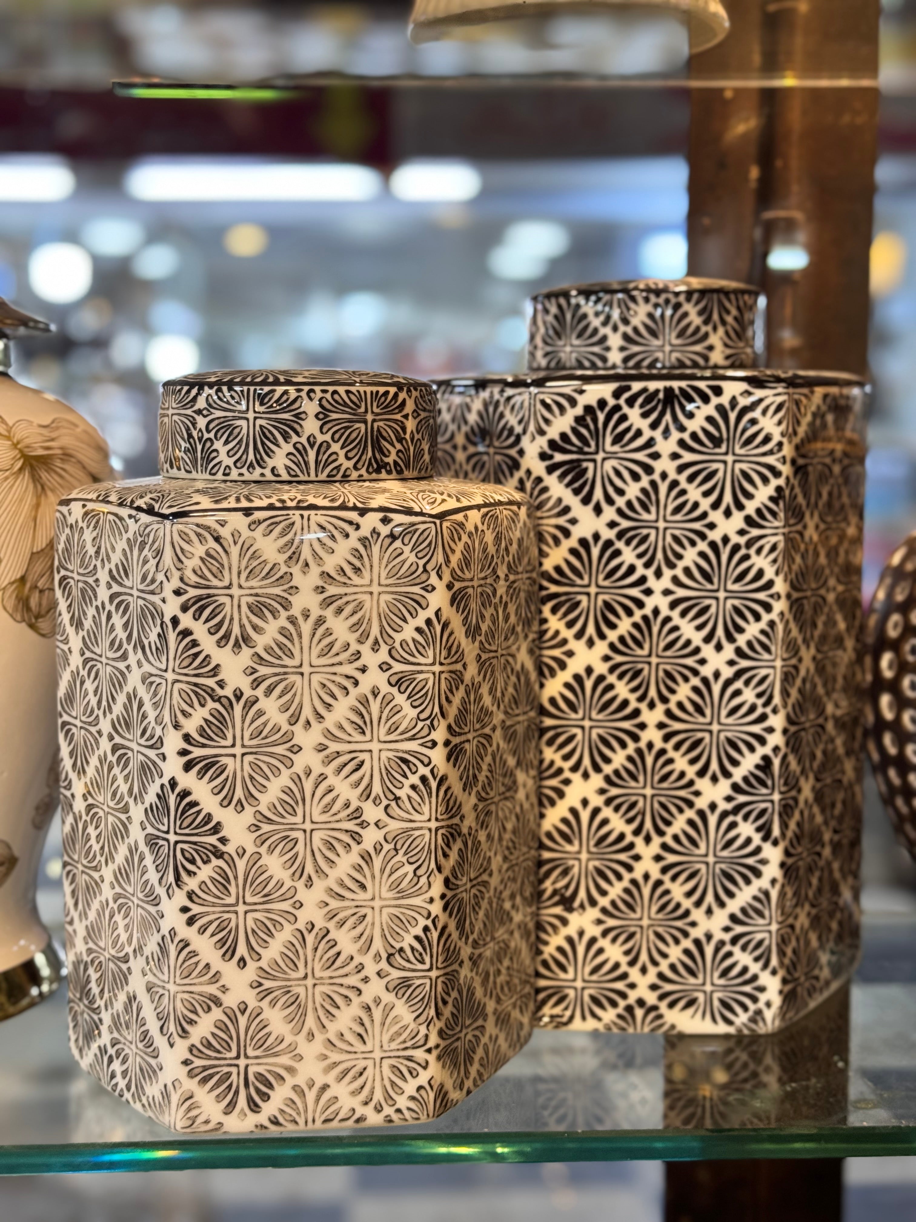 Monochrome Mosaic Ginger Jar