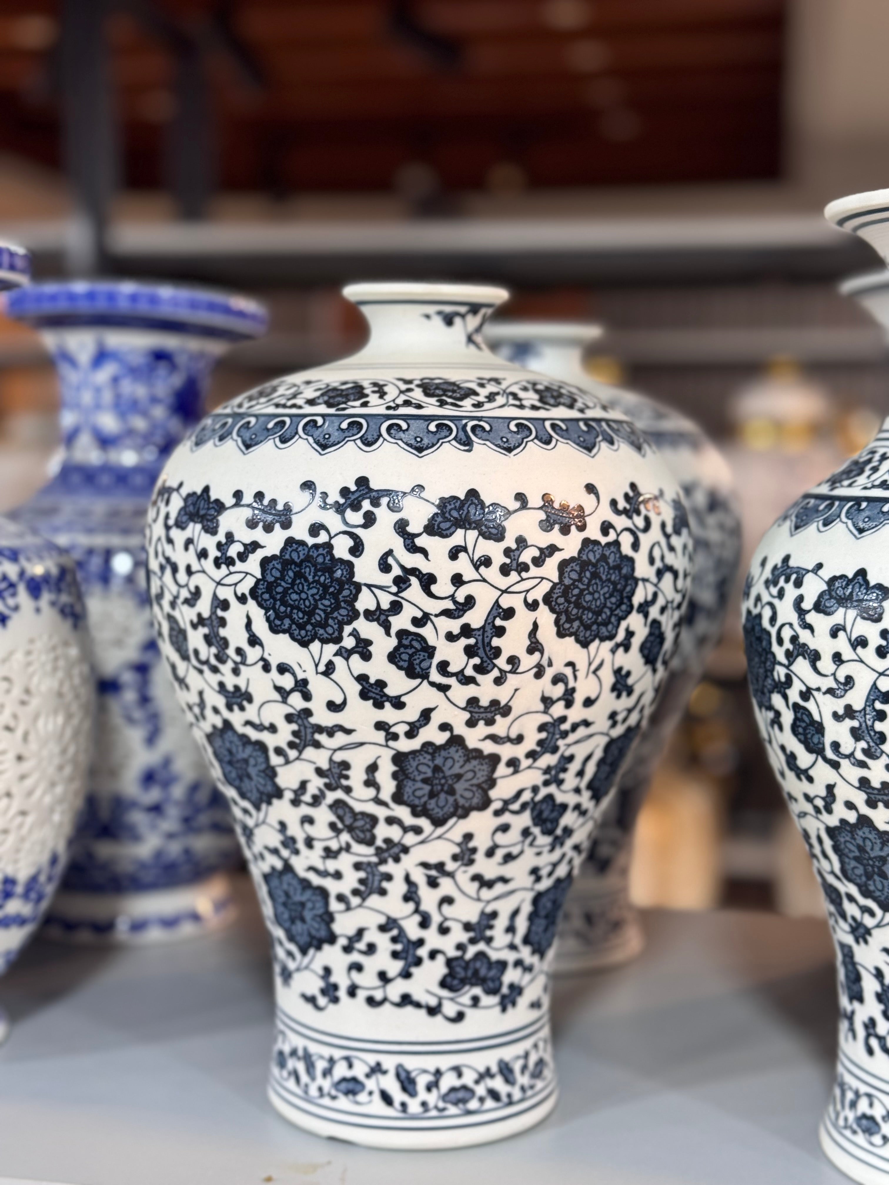 Ceramic blue vases