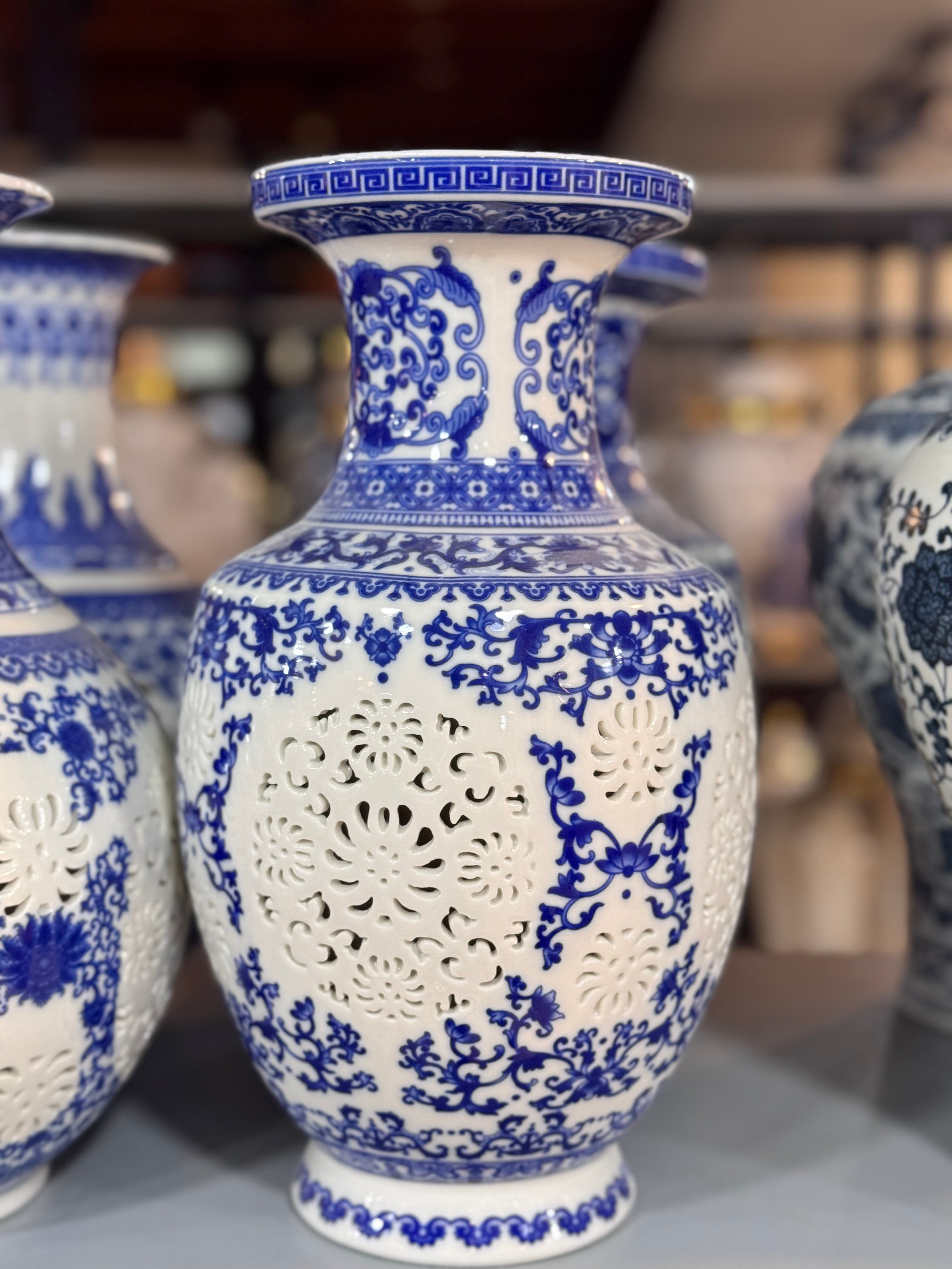 Ceramic blue vases