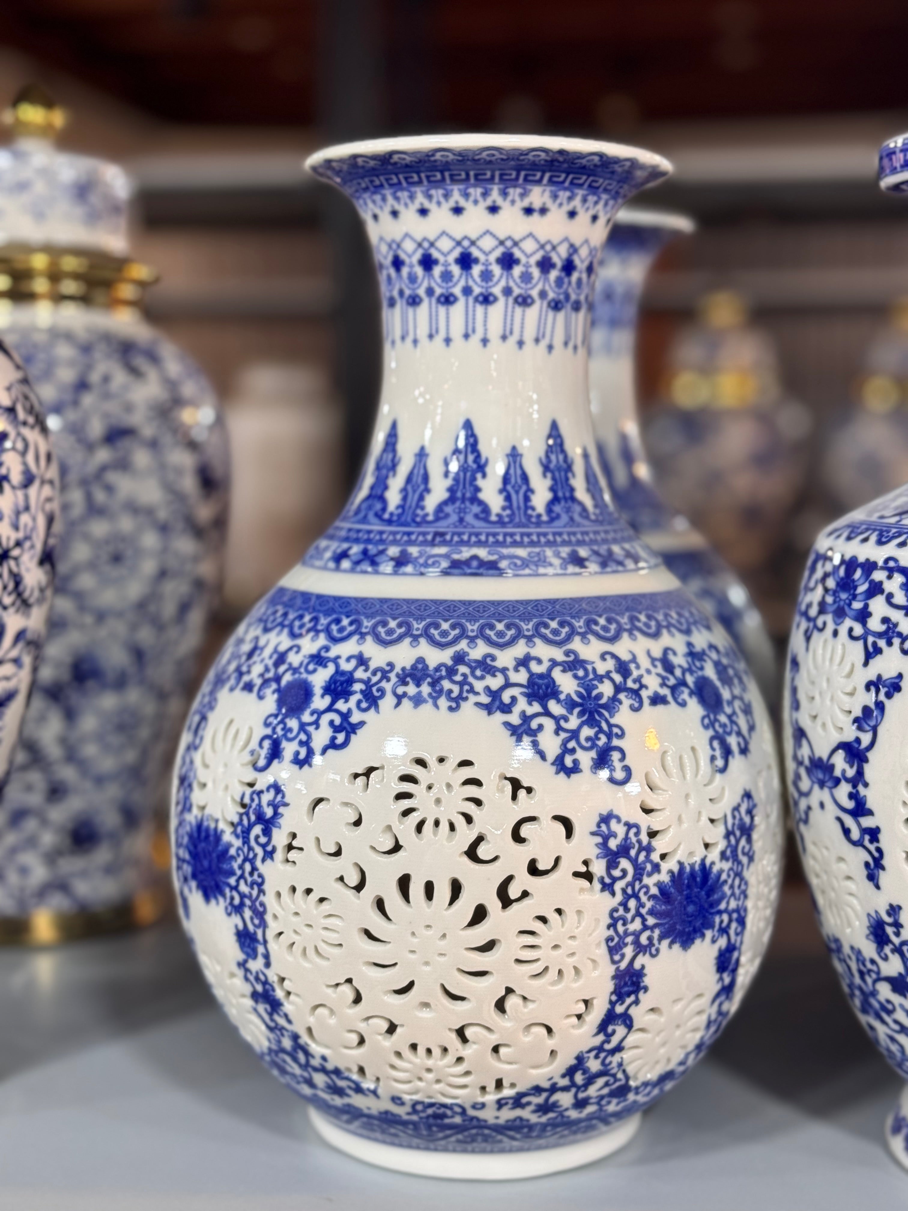 Ceramic blue vases