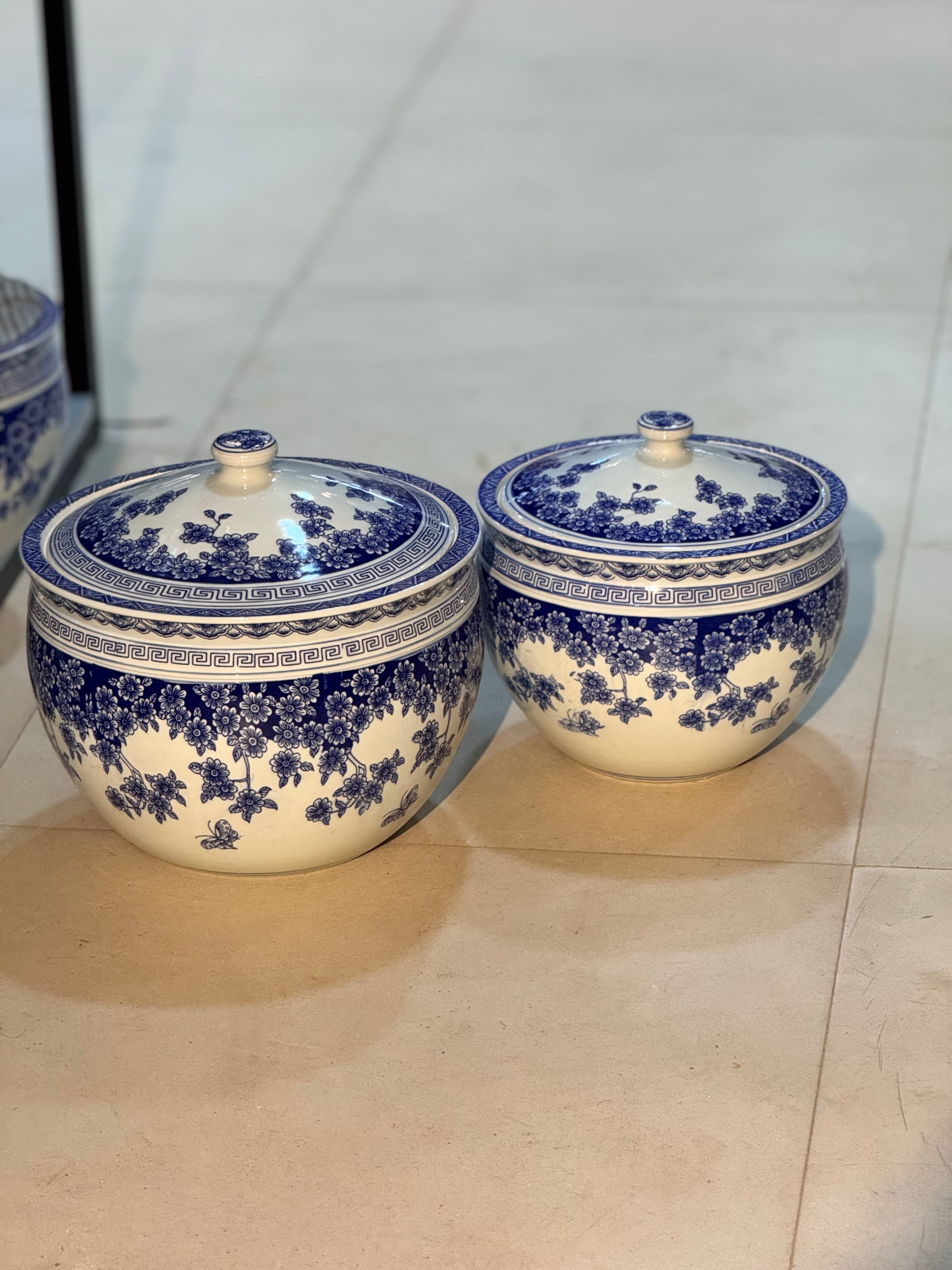 Blue Ceramic Set with Lids
