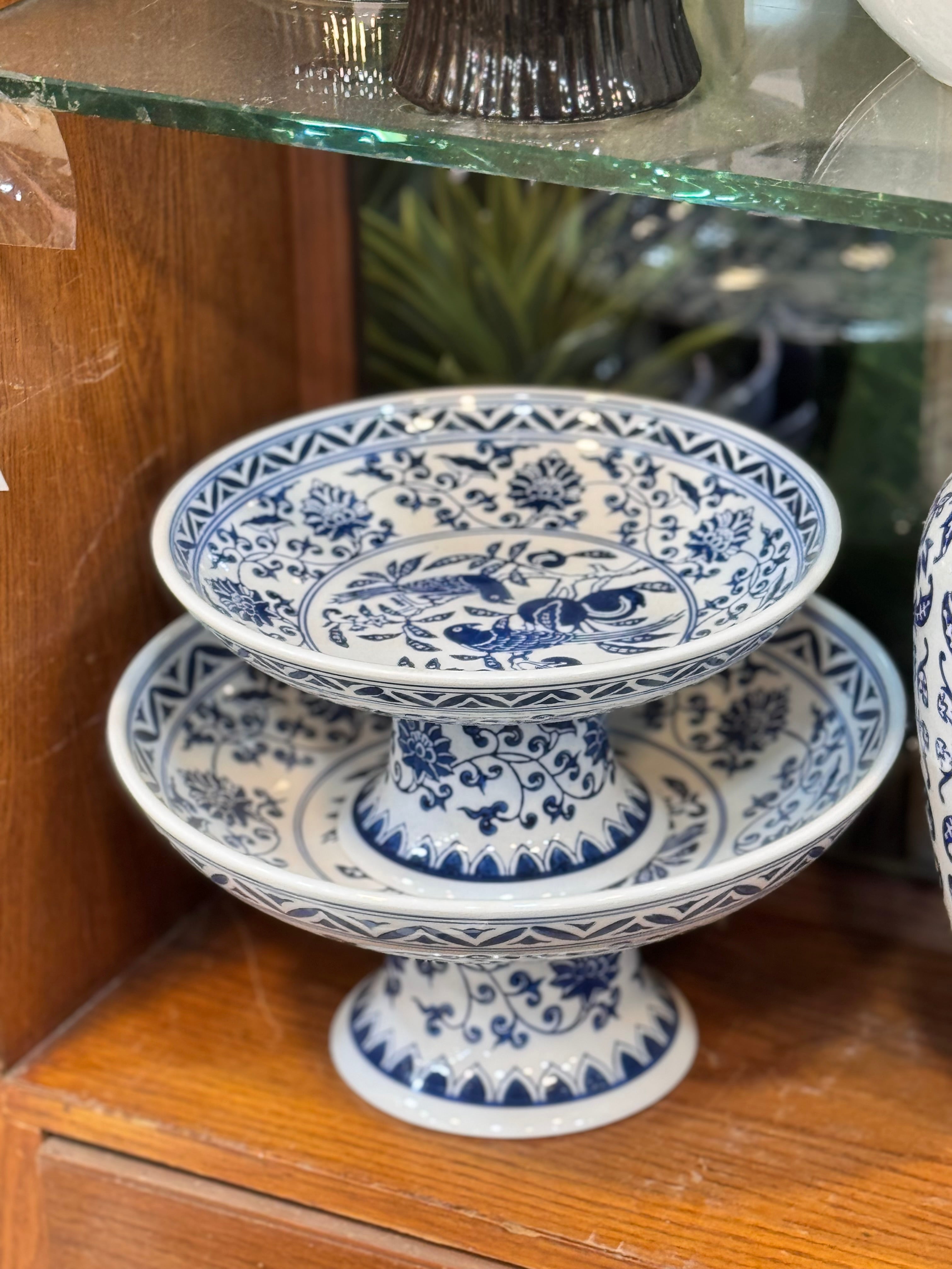 Blue pottery plates