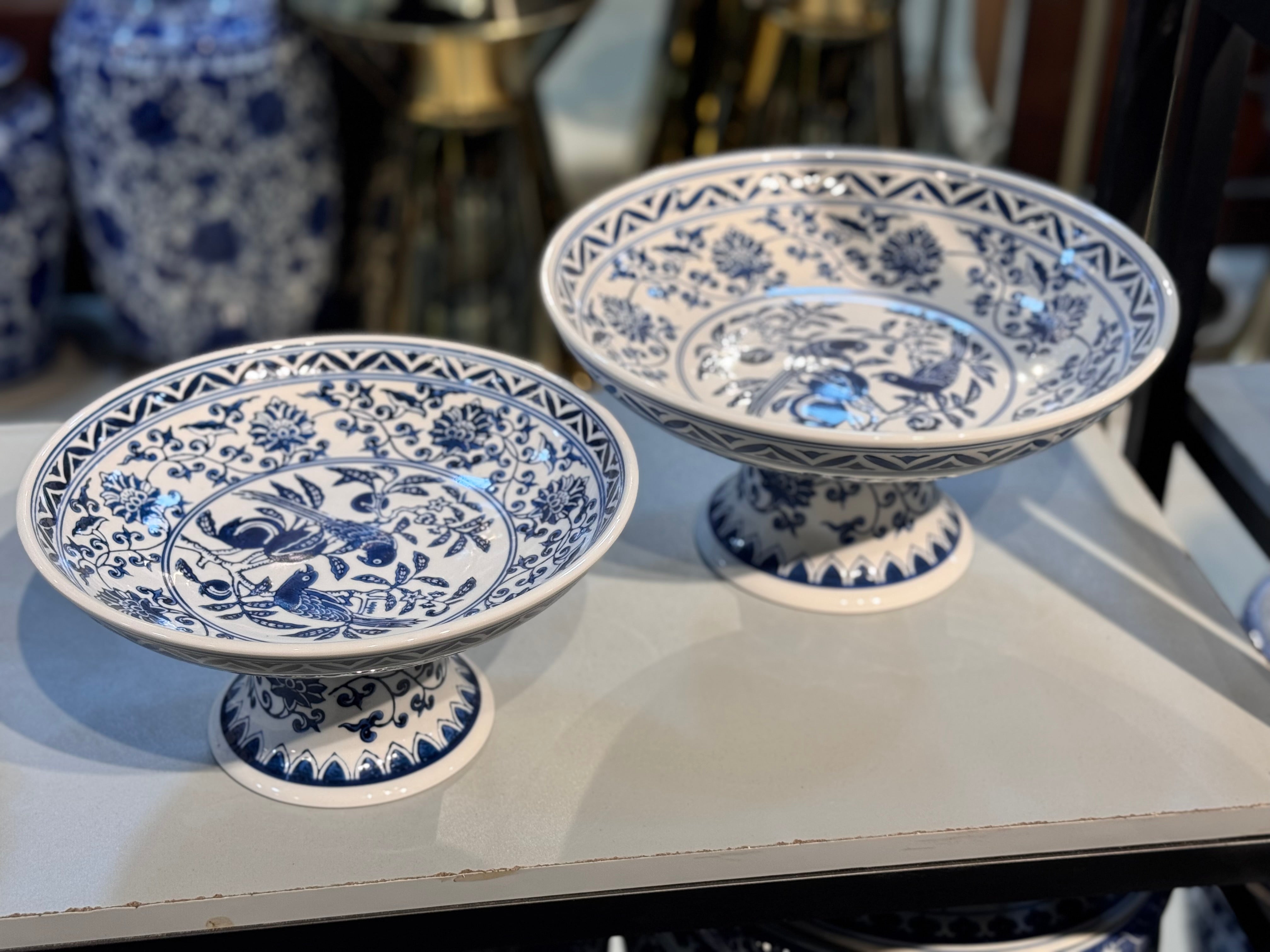 Blue pottery plates
