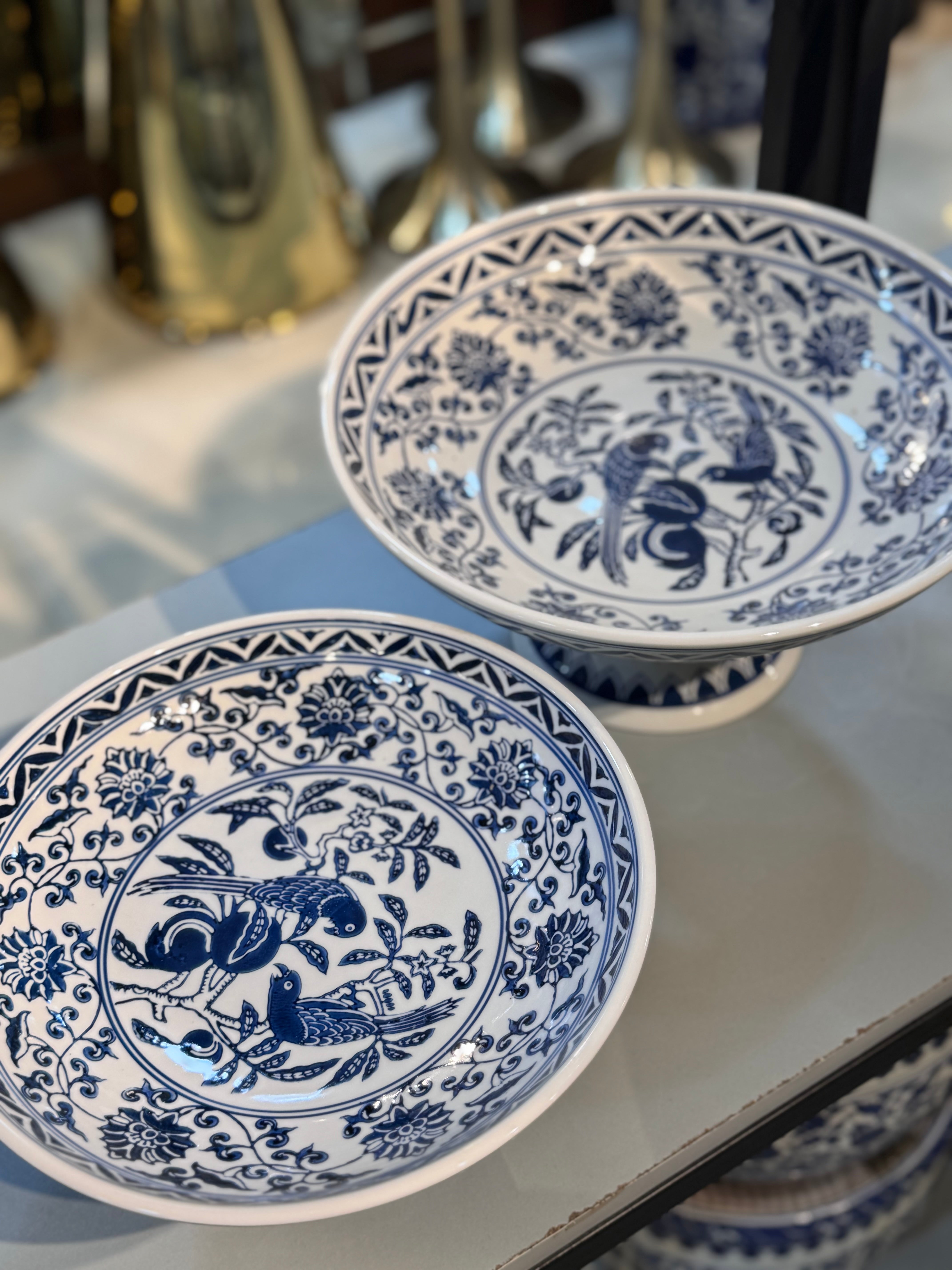 Blue pottery plates
