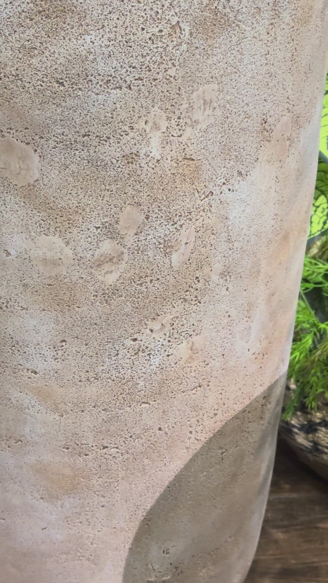 Sandstone Cylindrical Planter - Textured Modern Column Pot