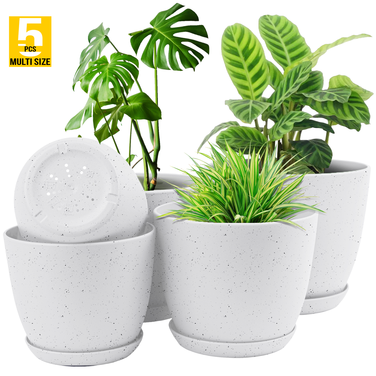 Modern Plastic pot set of 5