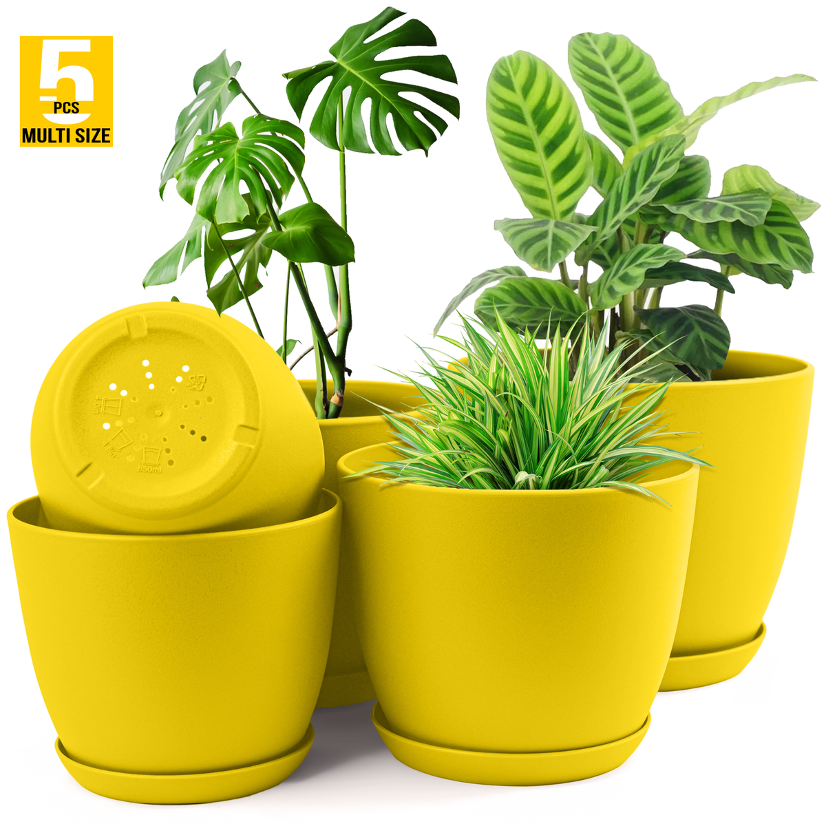 Modern Plastic pot set of 5