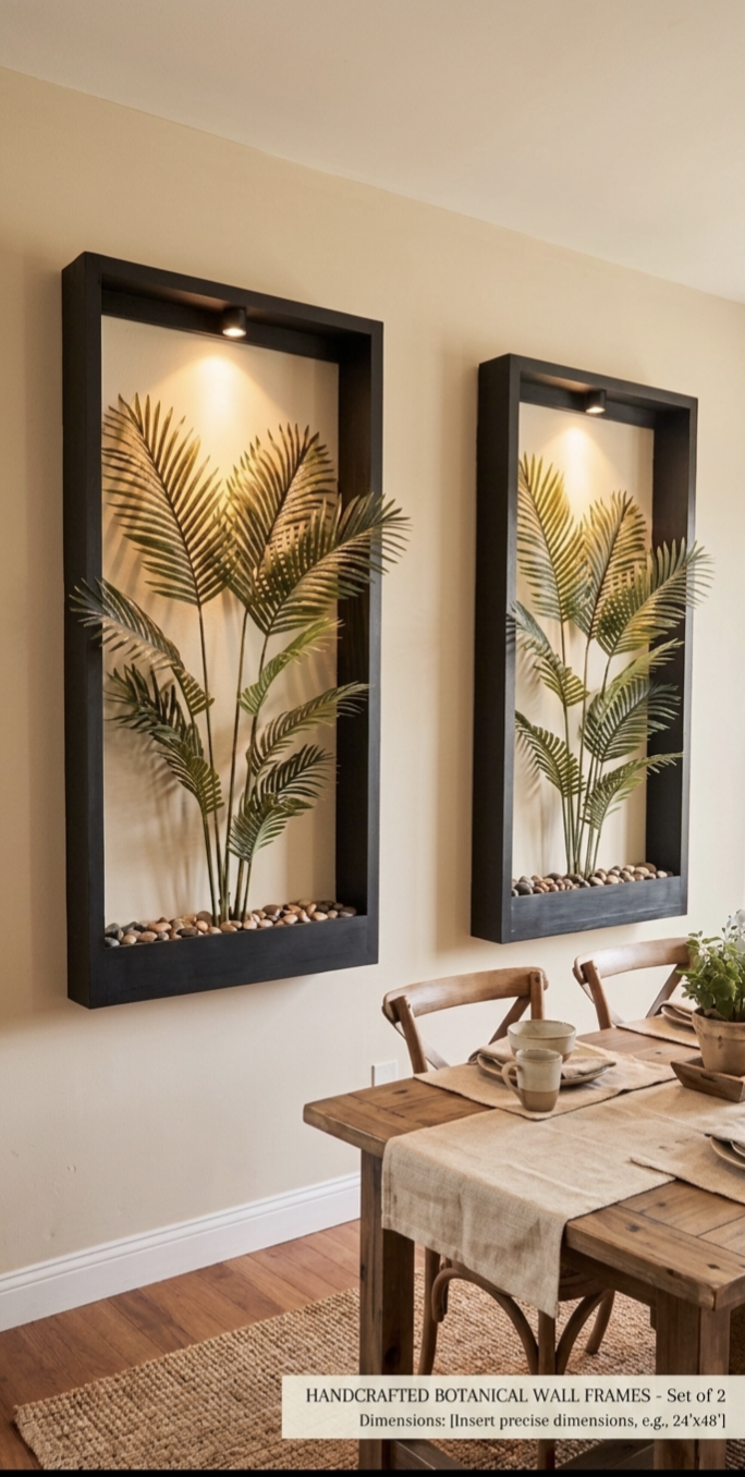 Handcrafted Wooden Artificial Botanical Frames