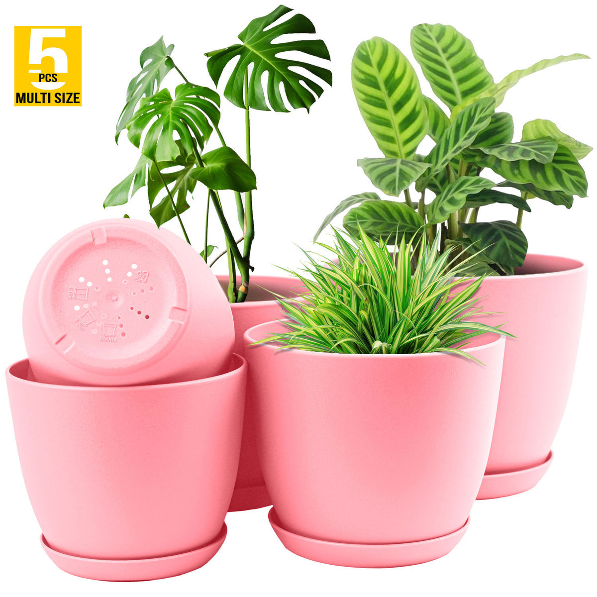 Modern Plastic pot set of 5
