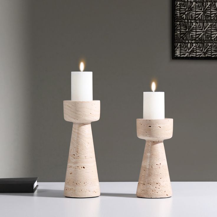 Travertine Elegance Candle stand