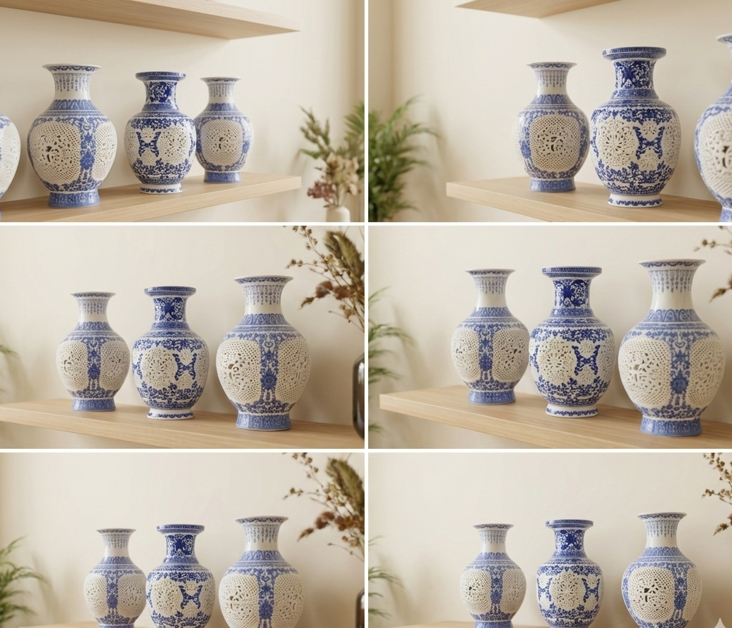 Chinese blue pottery Vases