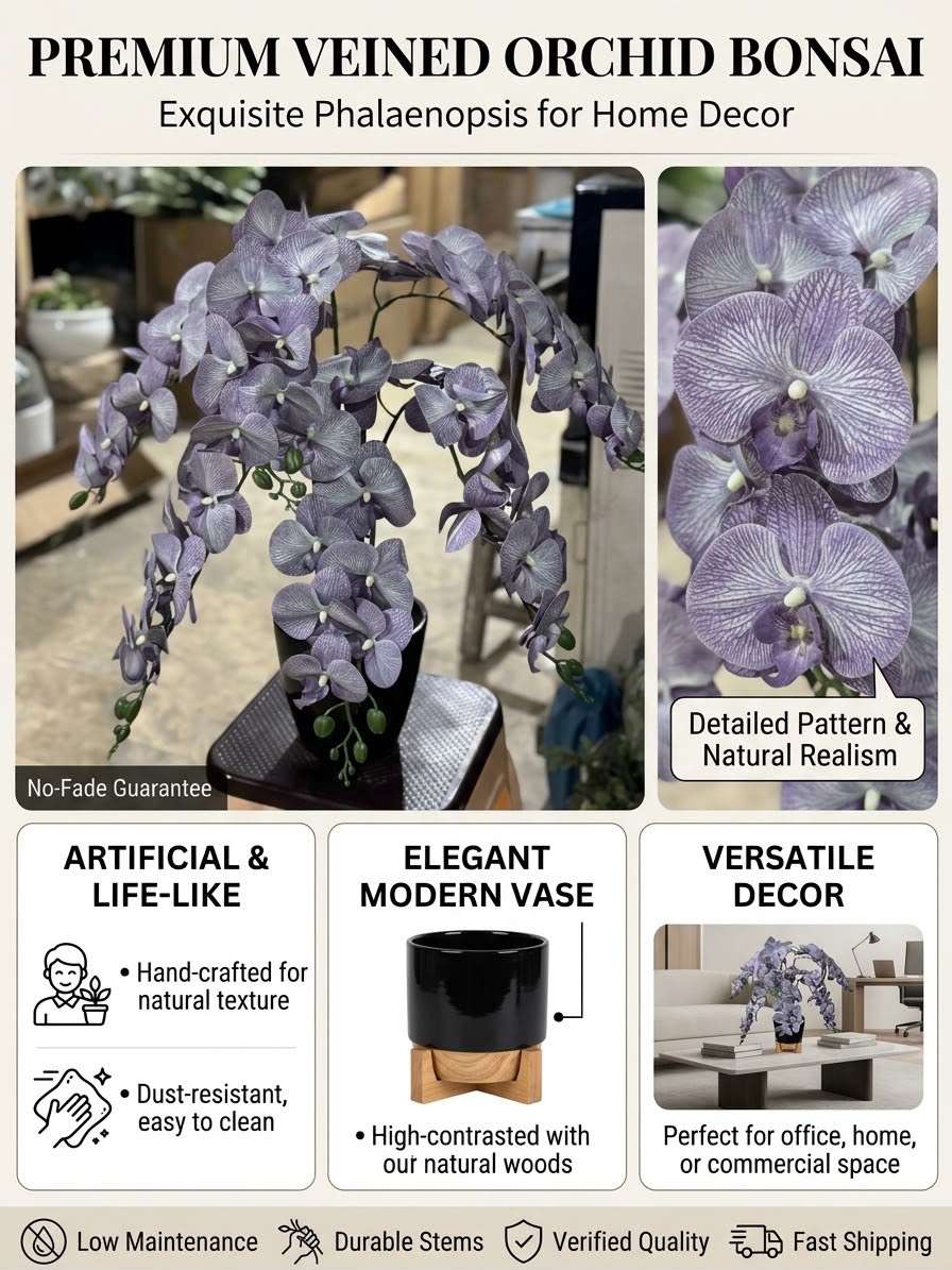 Premium Artificial Phalaenopsis Orchid in Pot