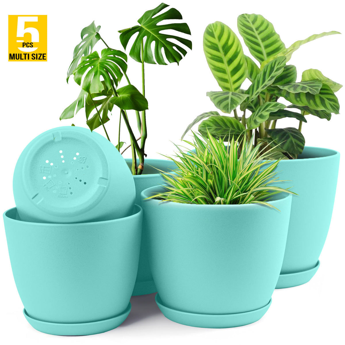 Modern Plastic pot set of 5