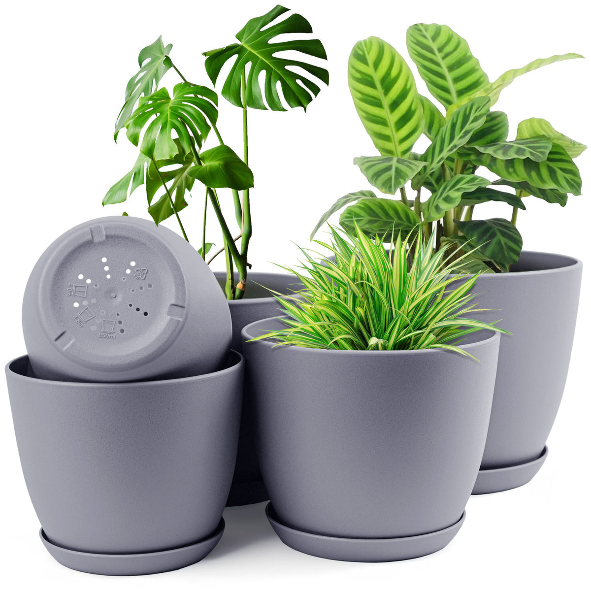 Modern Plastic pot set of 5