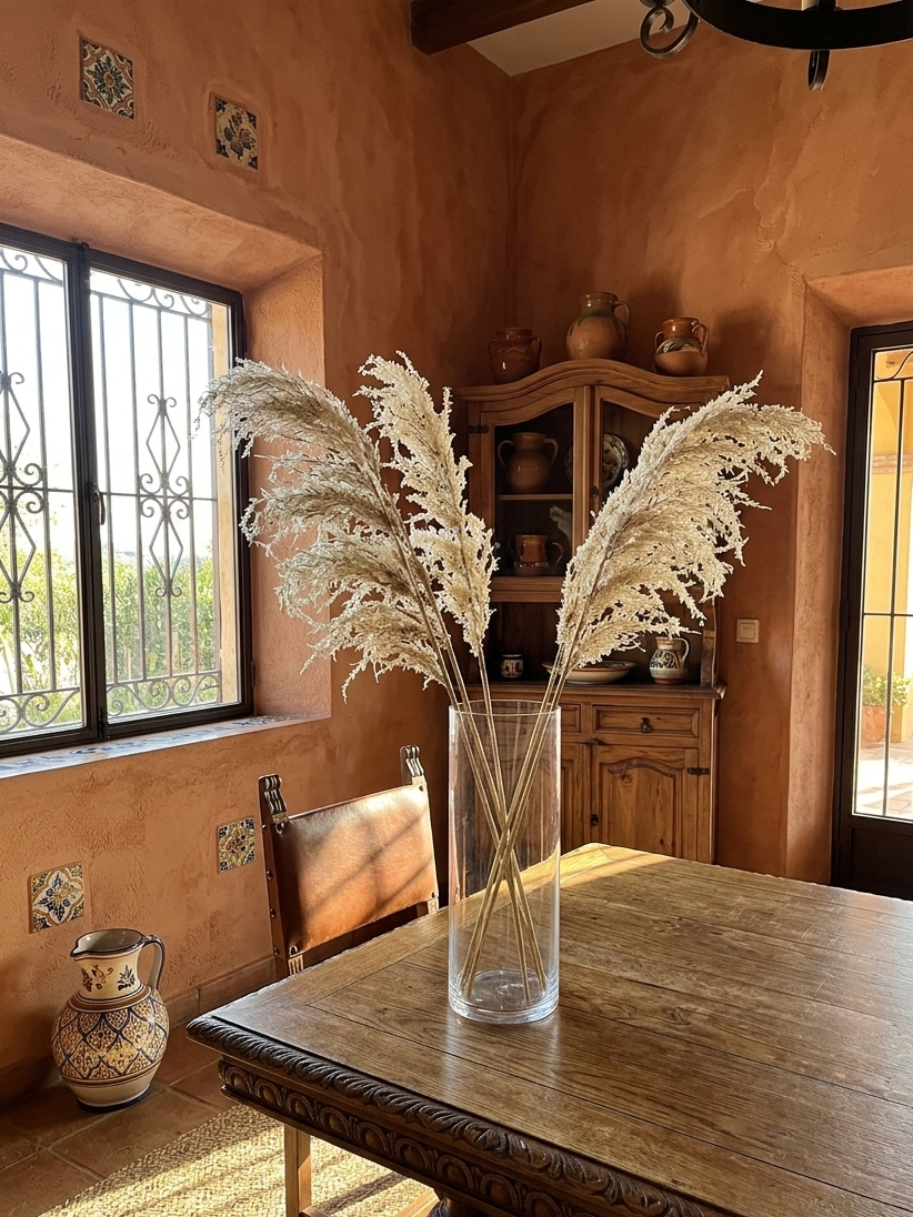 Faux Mediterranean Feather Pampas Stems